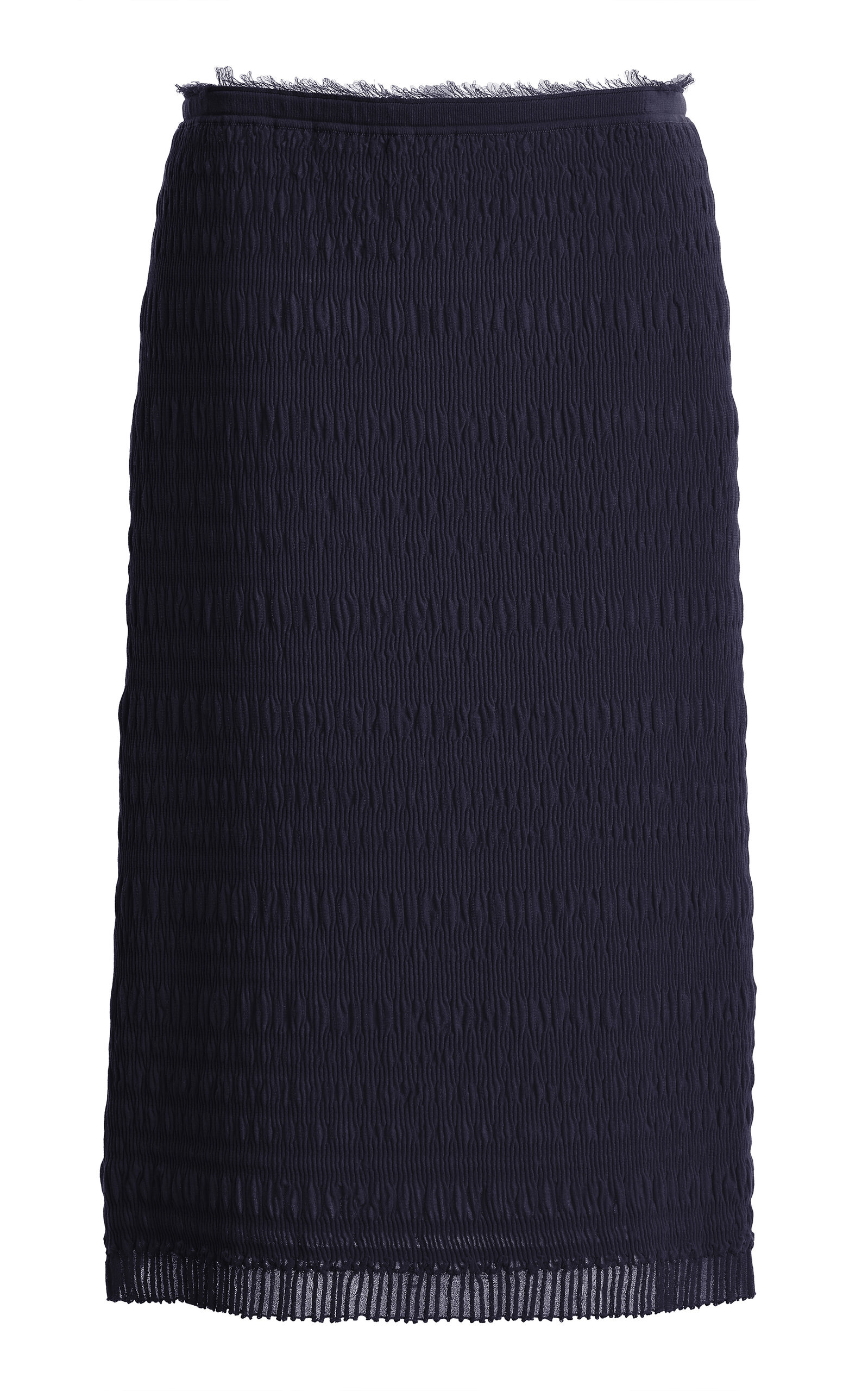 Ashlyn Smocked Knit Midi Skirt In Blue