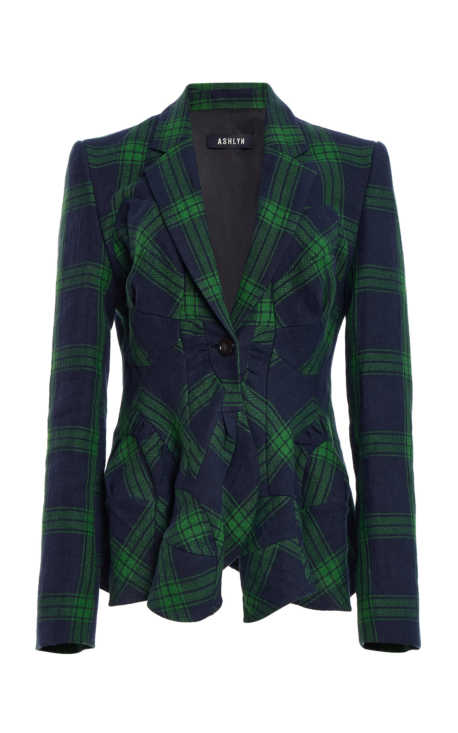 Ashlyn Puzzle Linen Jacket In Green