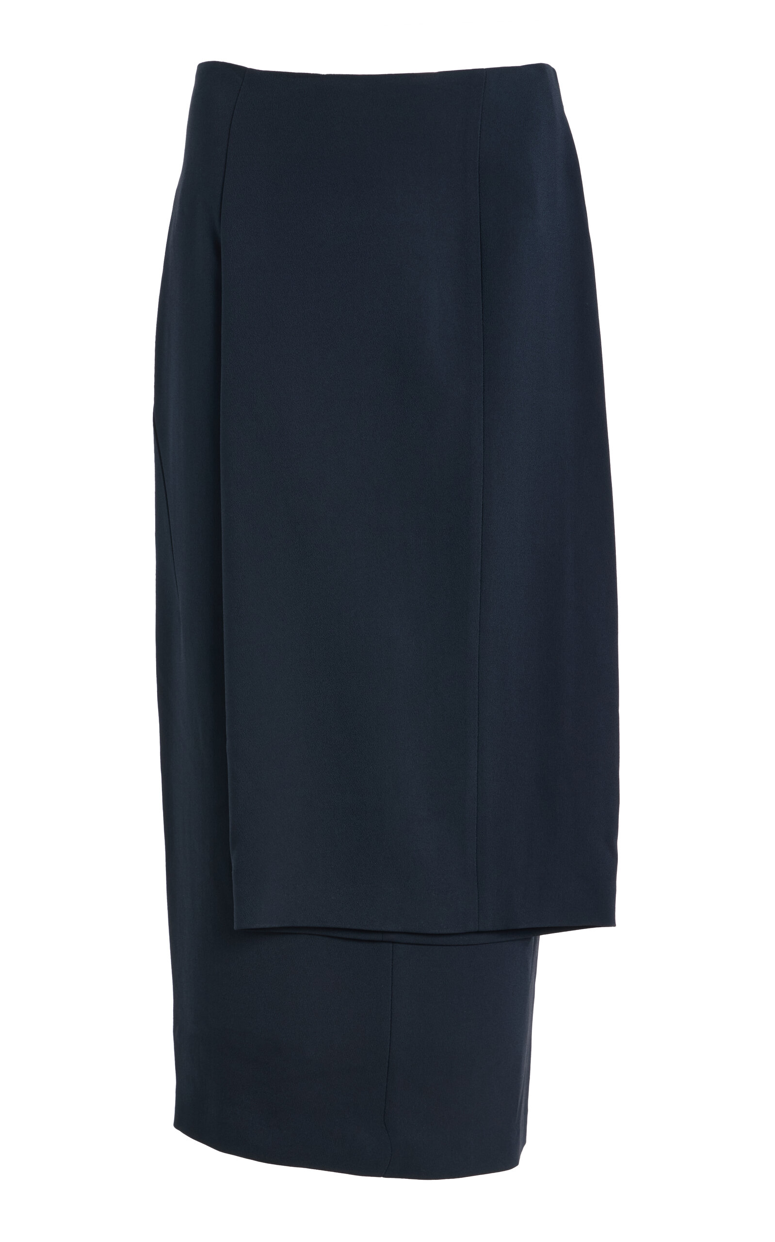 Ashlyn Twisted Crepe Knee-length Skirt In Blue