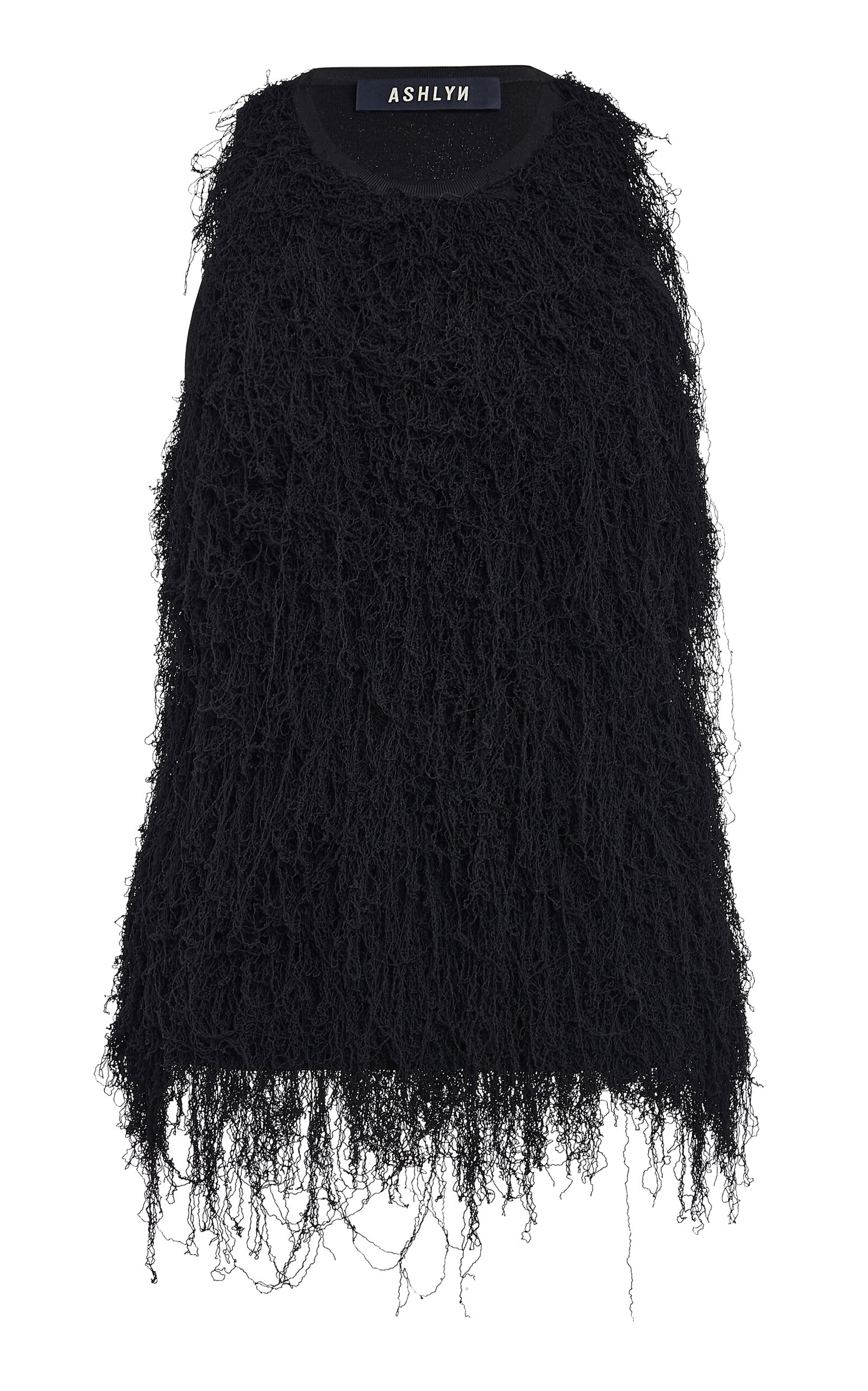 Ashlyn Ruffled Knit Tank Top In Black