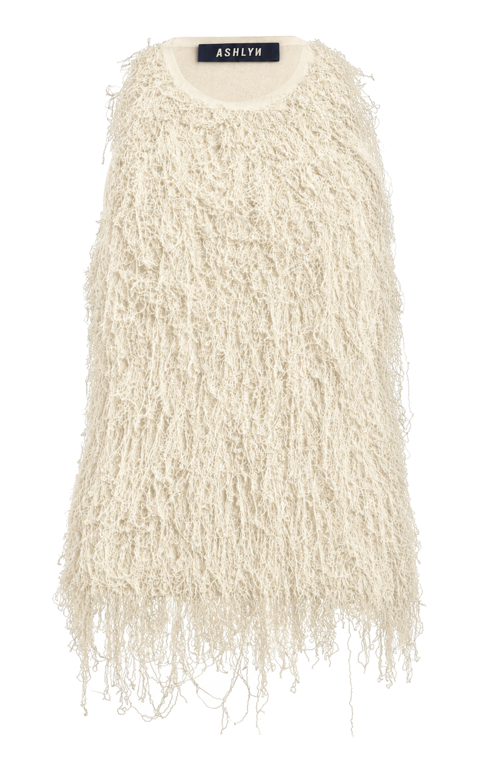 Ashlyn Ruffled Knit Tank Top In Off-white