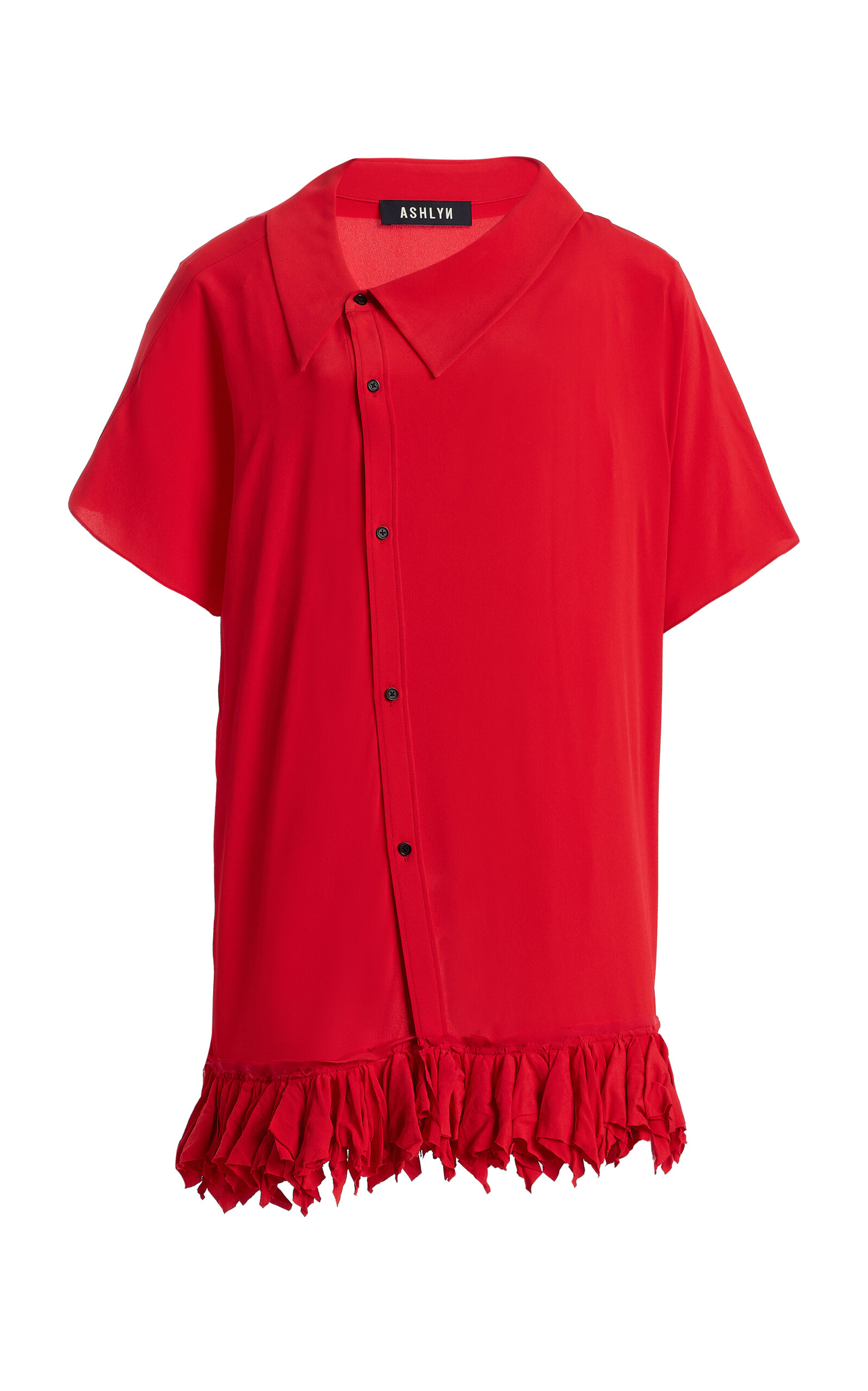 Ashlyn Asymmetrical Crepe Top In Red