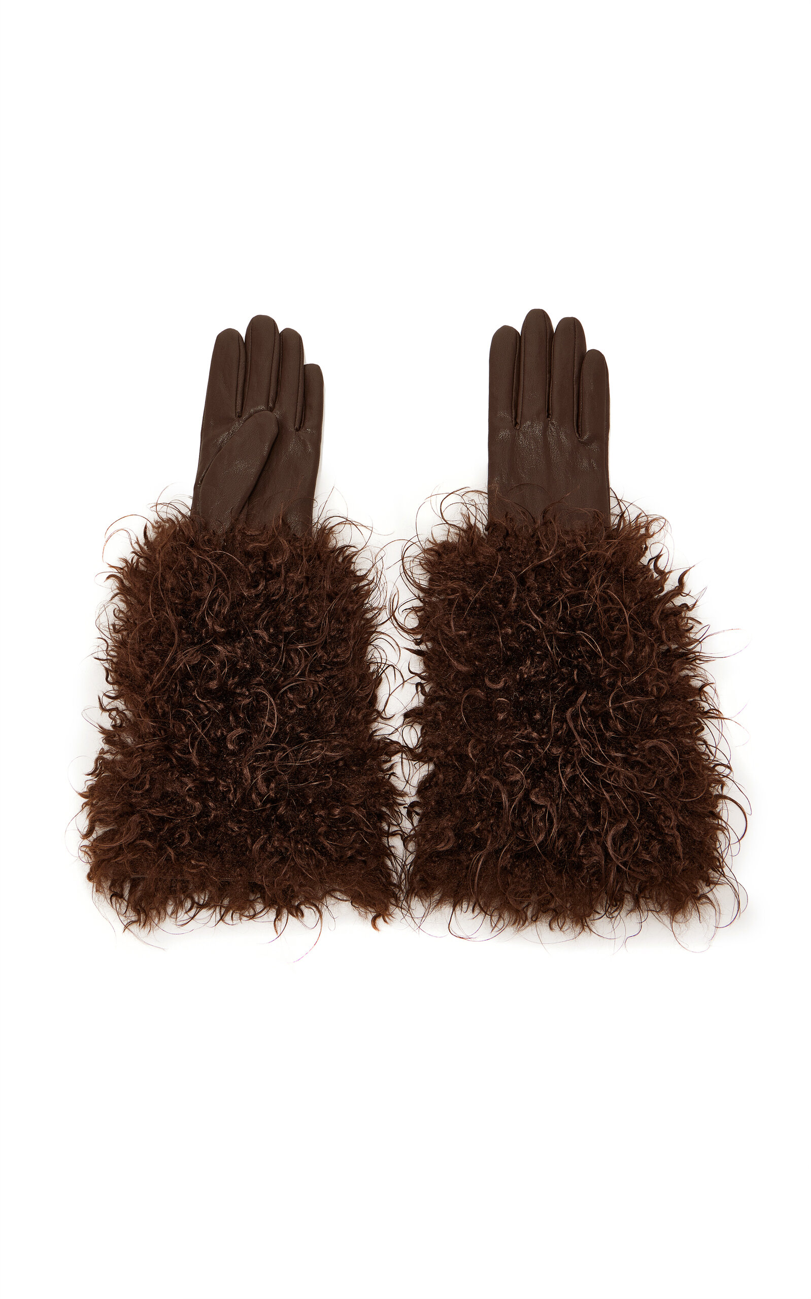 Apparis Robi Mongolian Gloves In Brown
