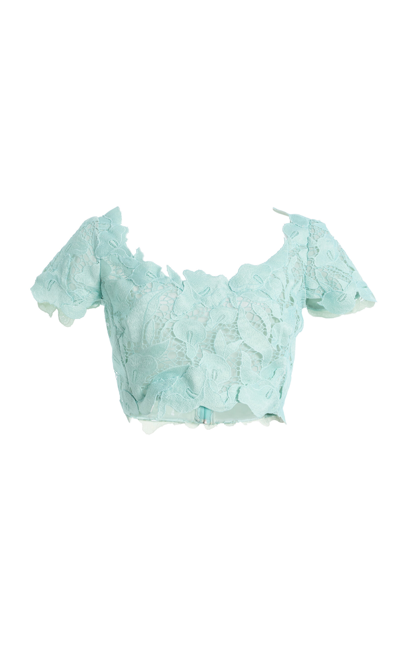 Oscar de la Renta Cropped Guipure Lace Top - Moda Operandi