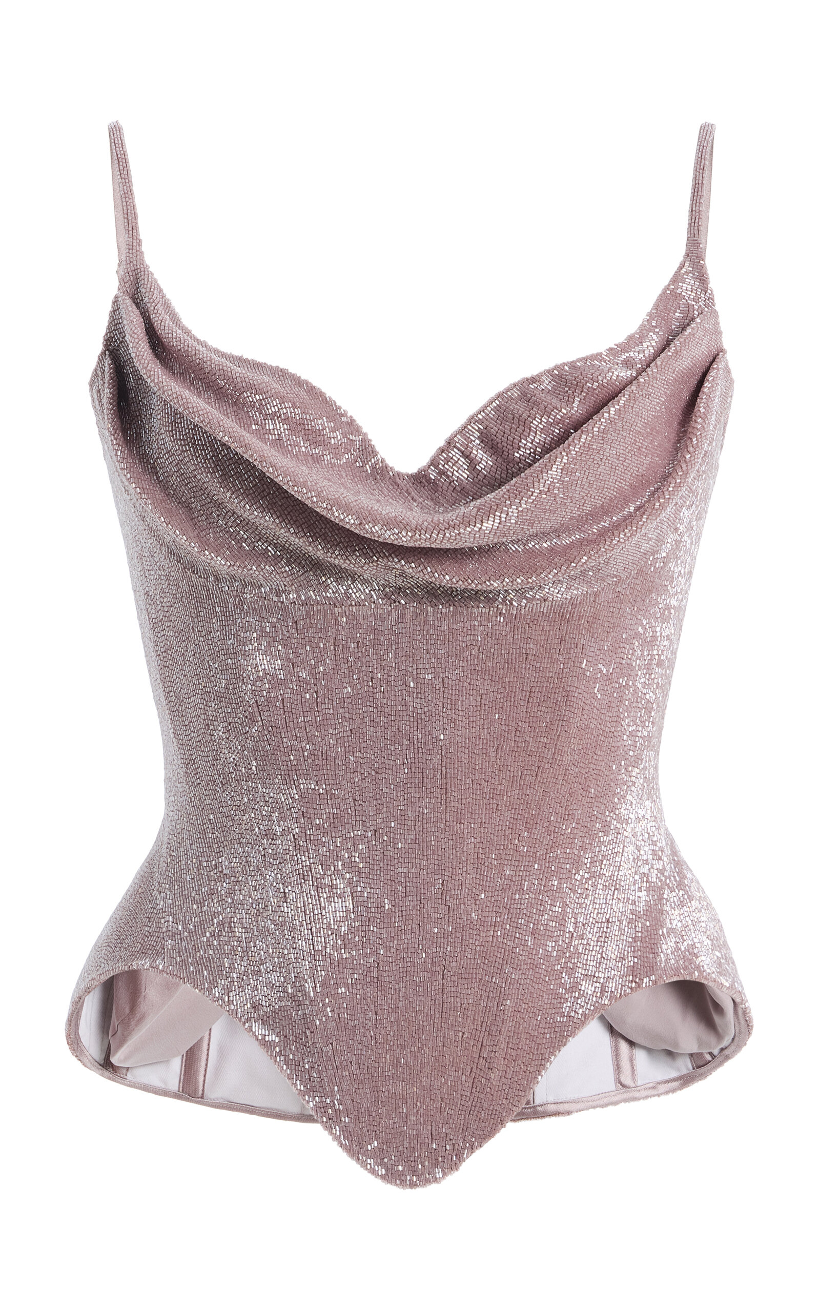 Wiederhoeft Valerie Beaded Silk-mikado Corset In Pink