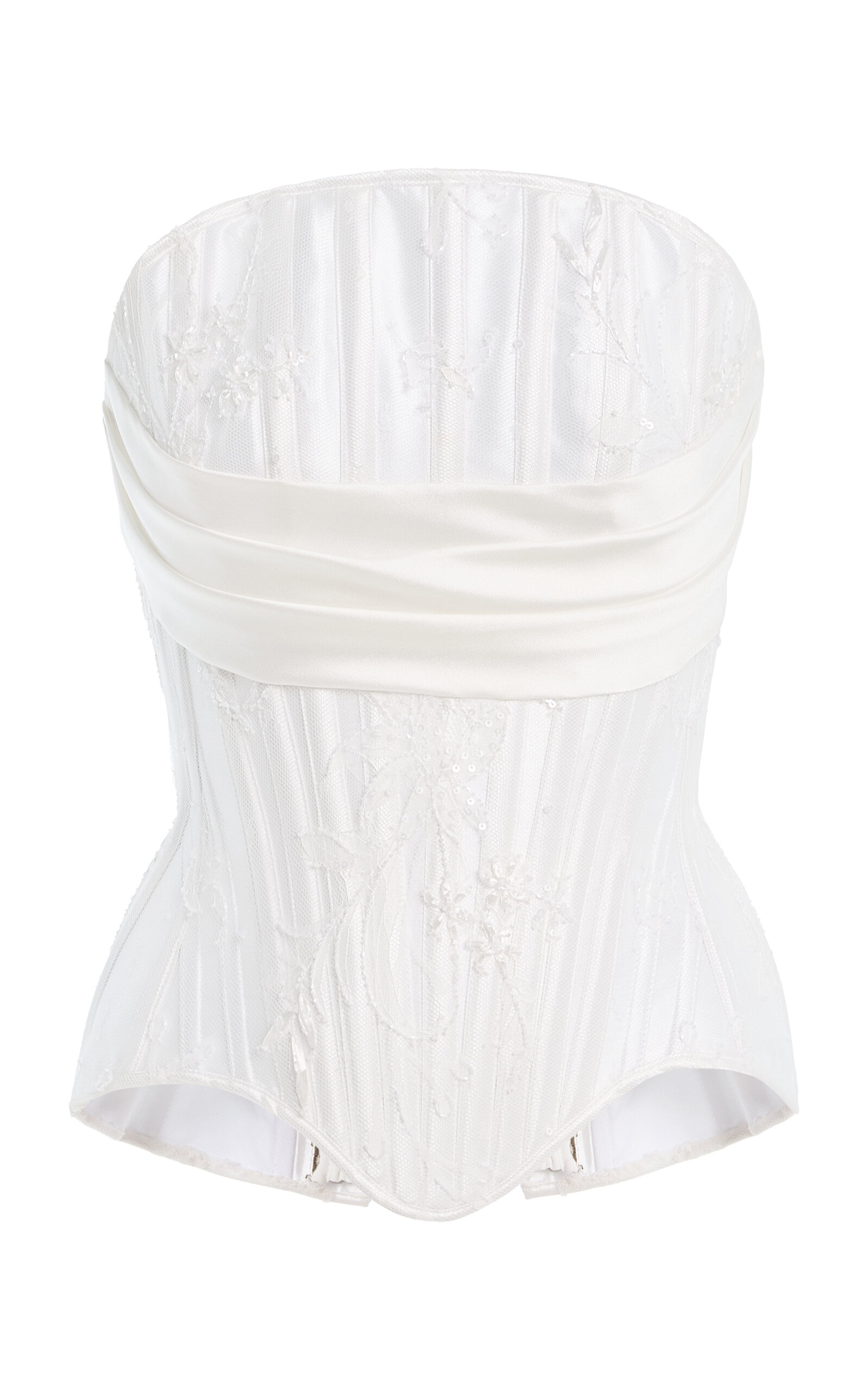 Wiederhoeft Anna Pleated Silk-mikado Corset In White