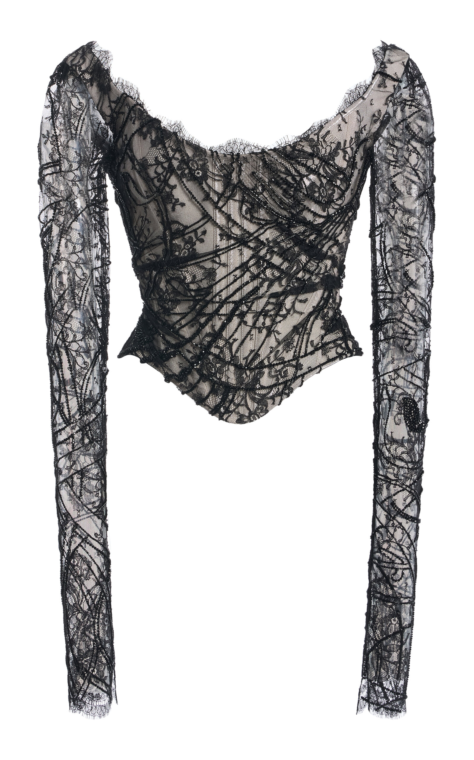 Wiederhoeft Venus Embroidered Faille Corset In Multi