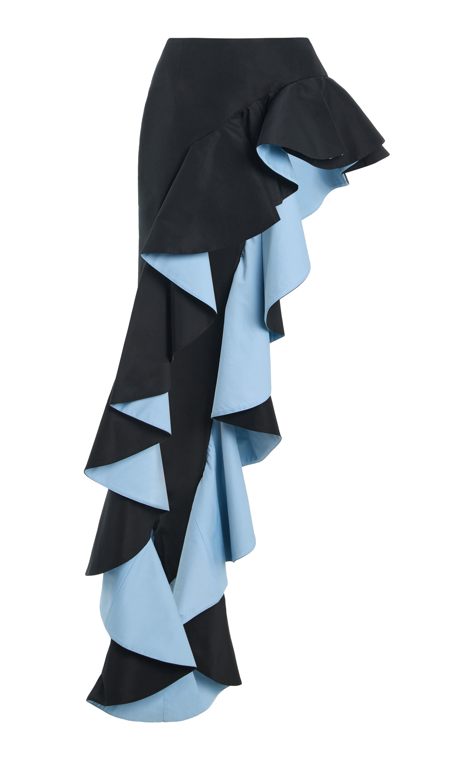 Laquan Smith Contrast Ruffle Mini Skirt In Black