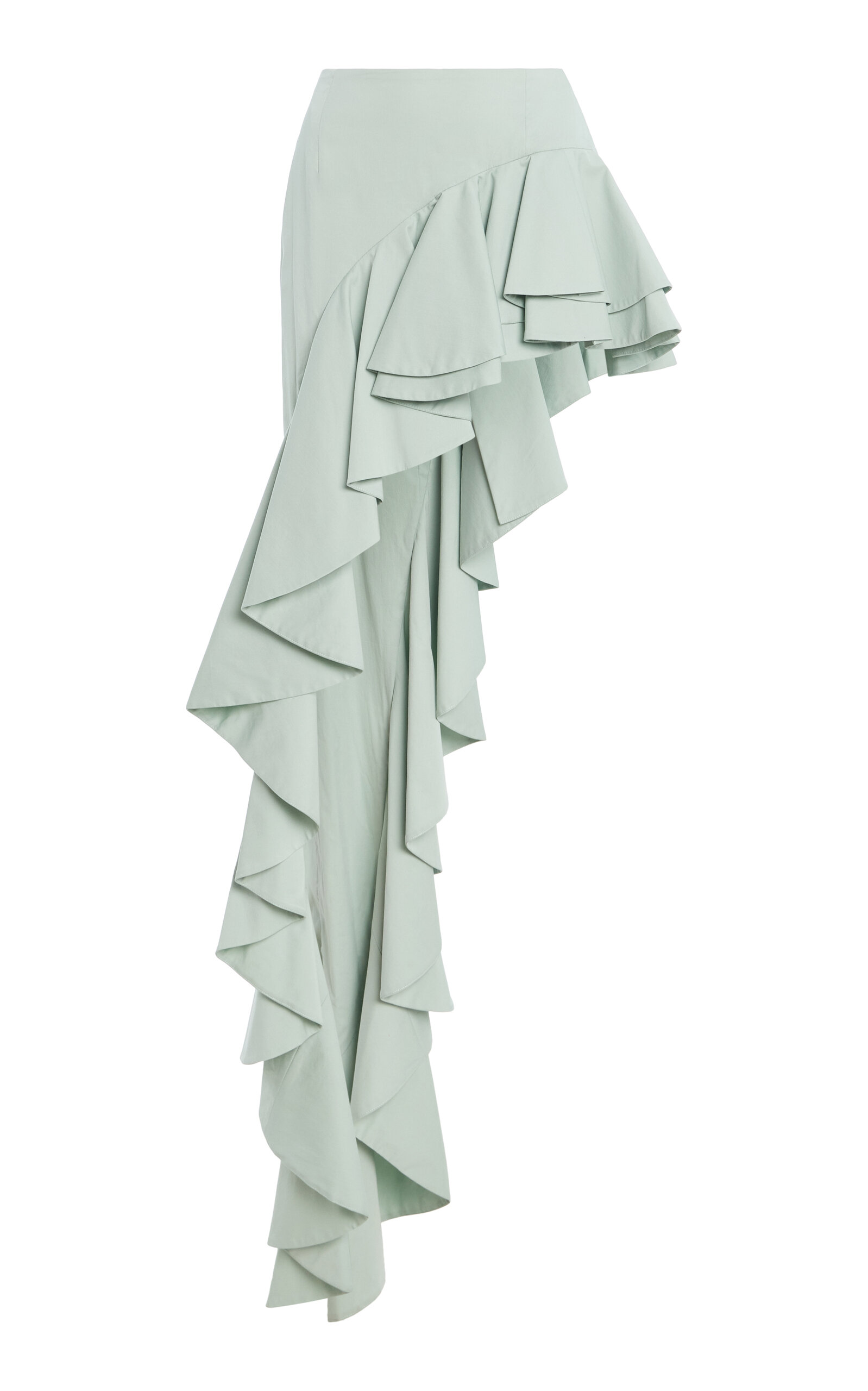 Laquan Smith Tiered Ruffle Mini Skirt In Gray