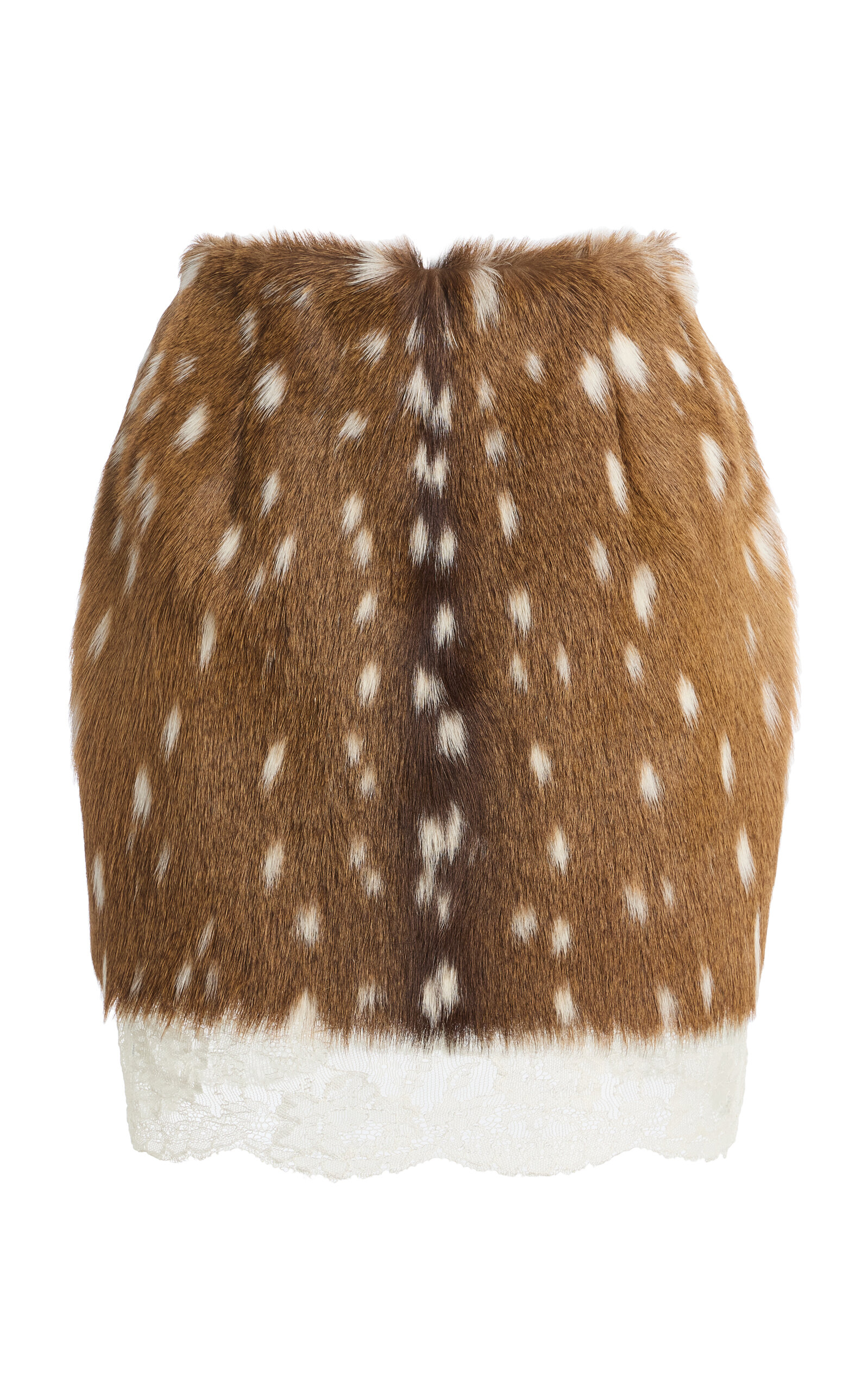Laquan Smith Calf Hair Mini Skirt In Brown