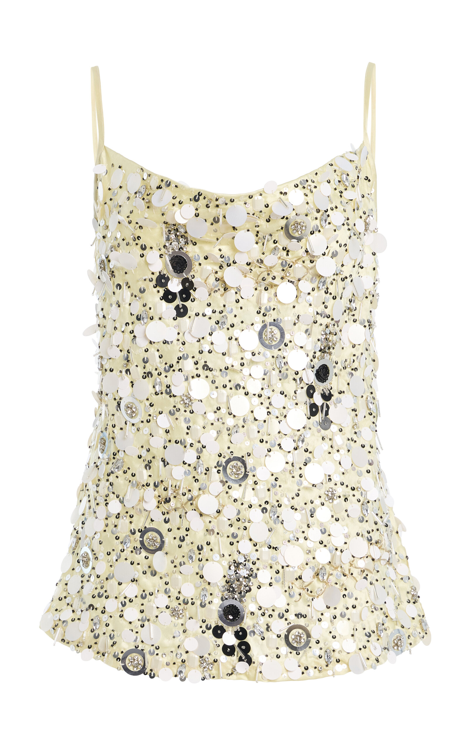 Zankov Sequin Silk Cami In Ivory