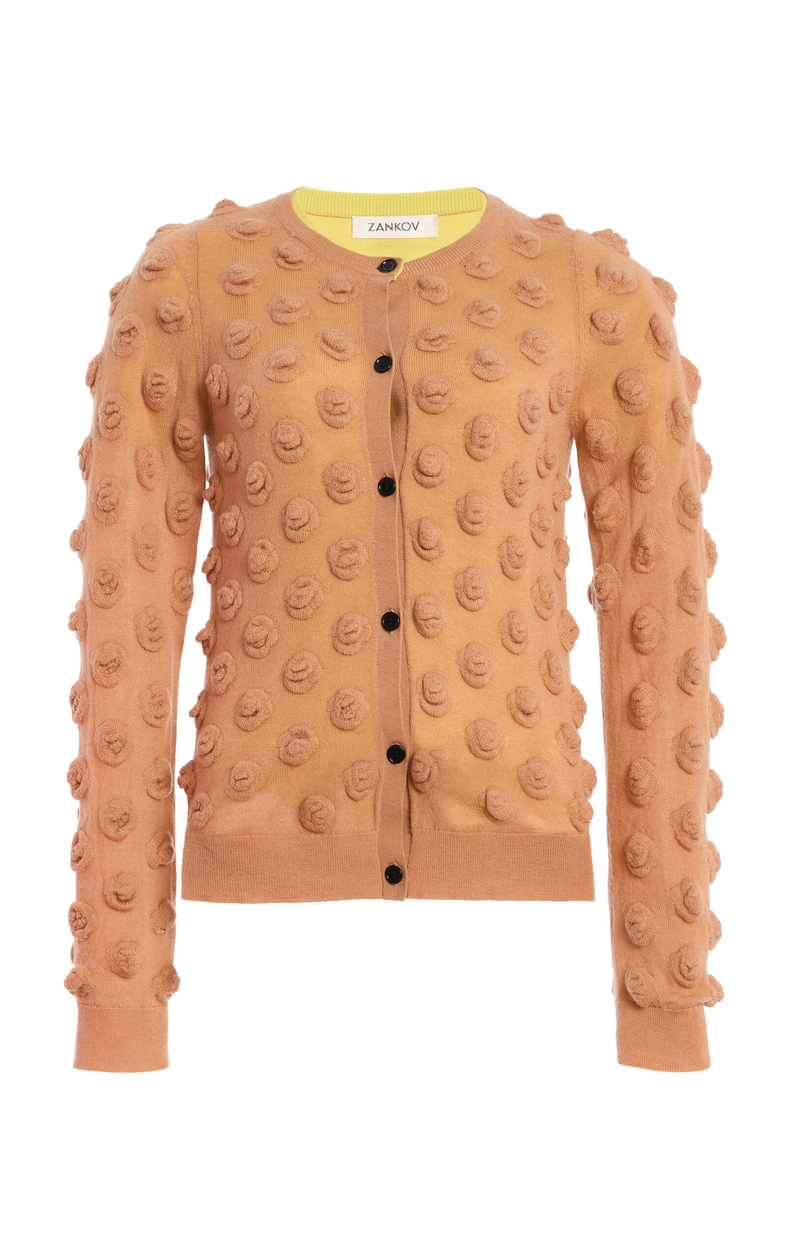 Zankov Rhubi Wool-blend Cardigan In Tan