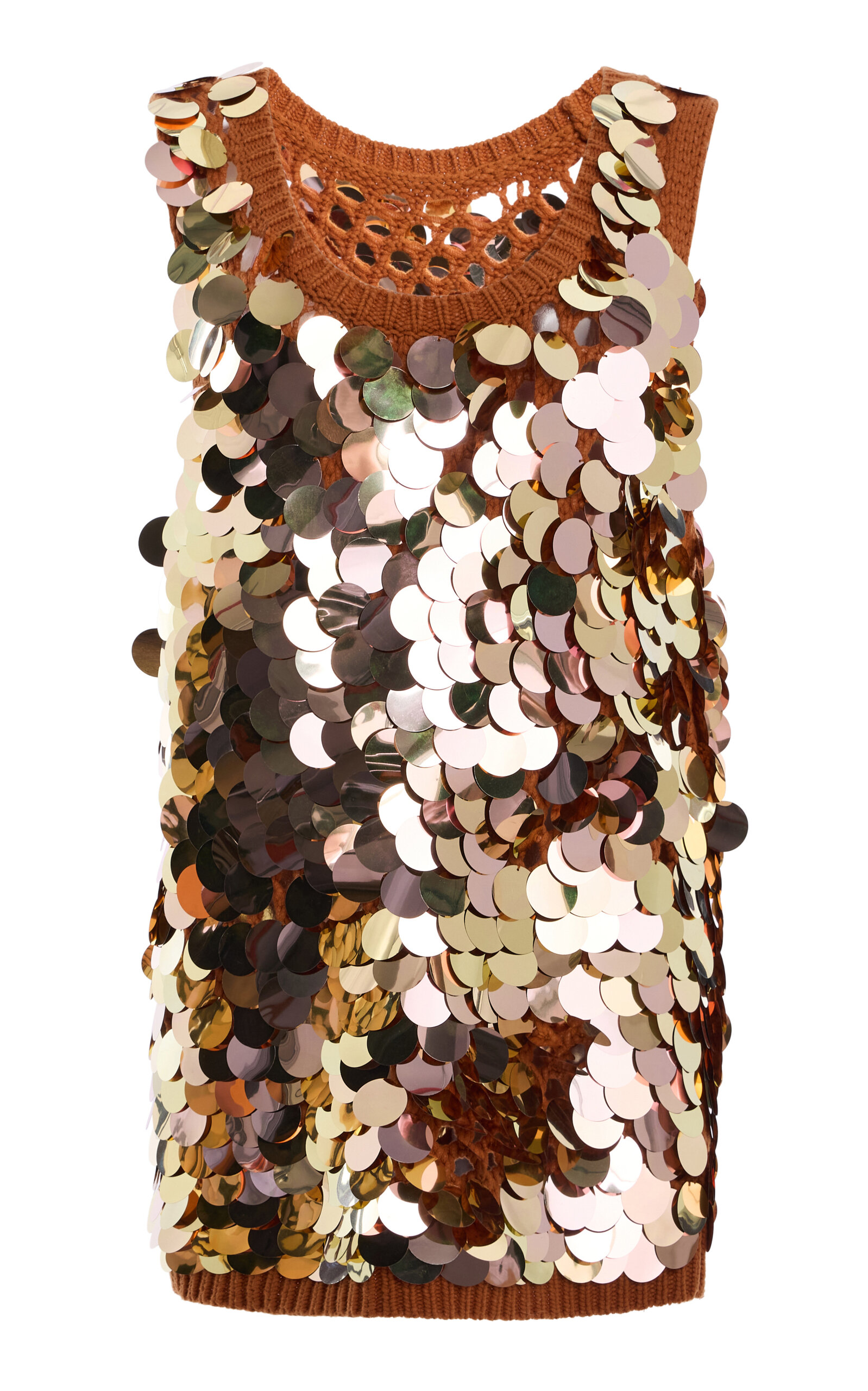 Zankov Claudio Macrame Cotton Tank Top In Multi