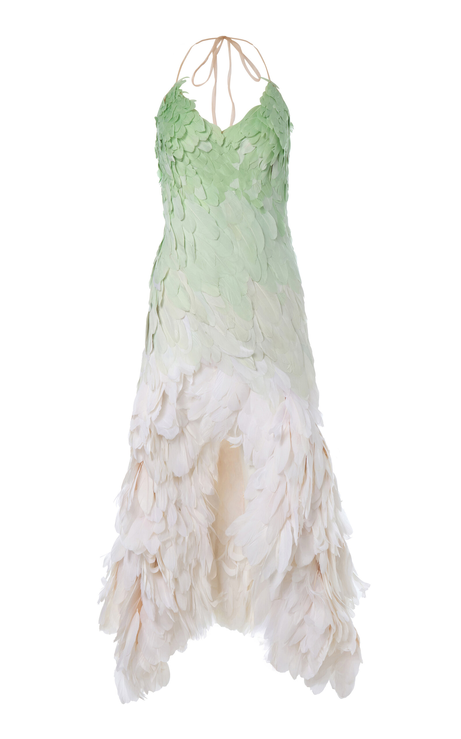 Monse Gradient Feathered Gown In Multi