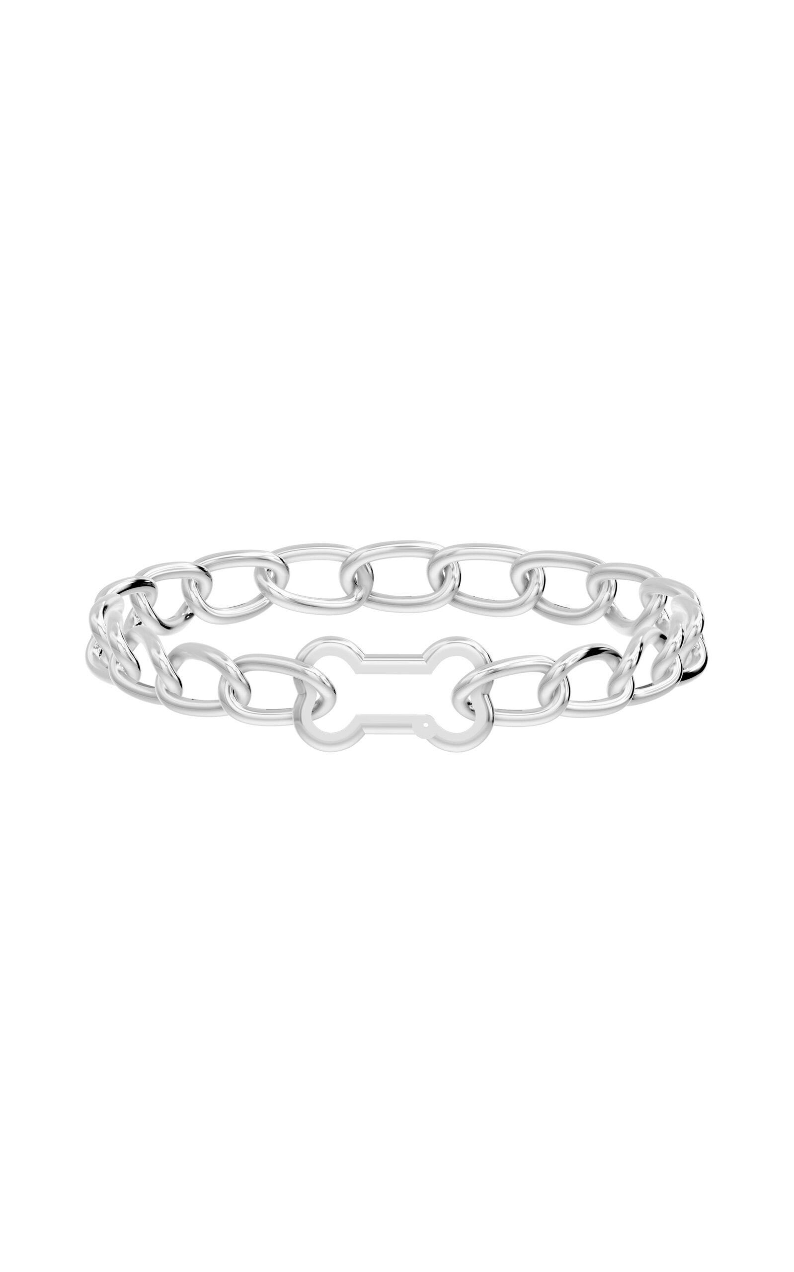 The D Diamond New York - Lola Collar — White Gold — M - Silver - Moda Operandi