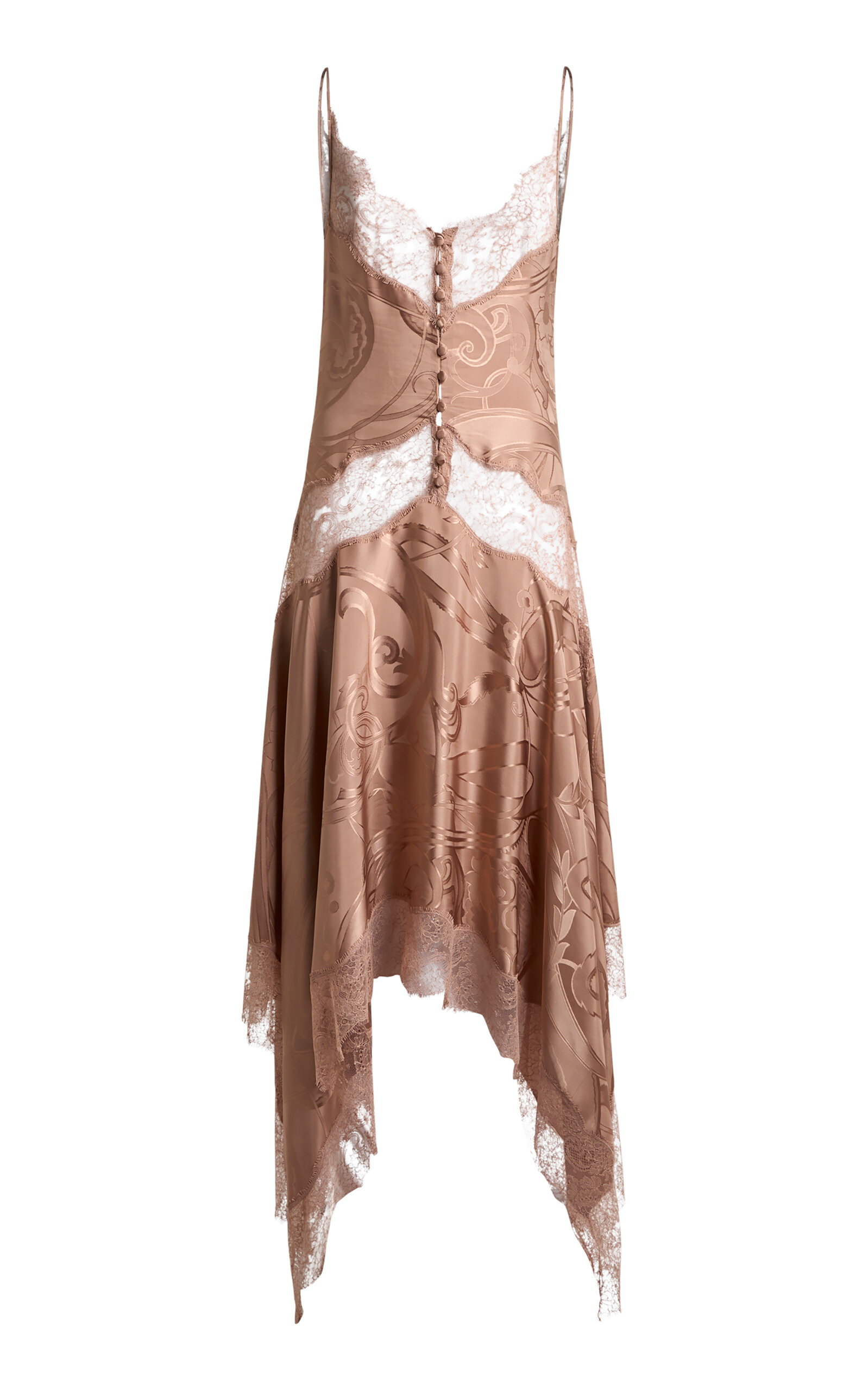 Etro Lace-trimmed Midi Dress In Neutral