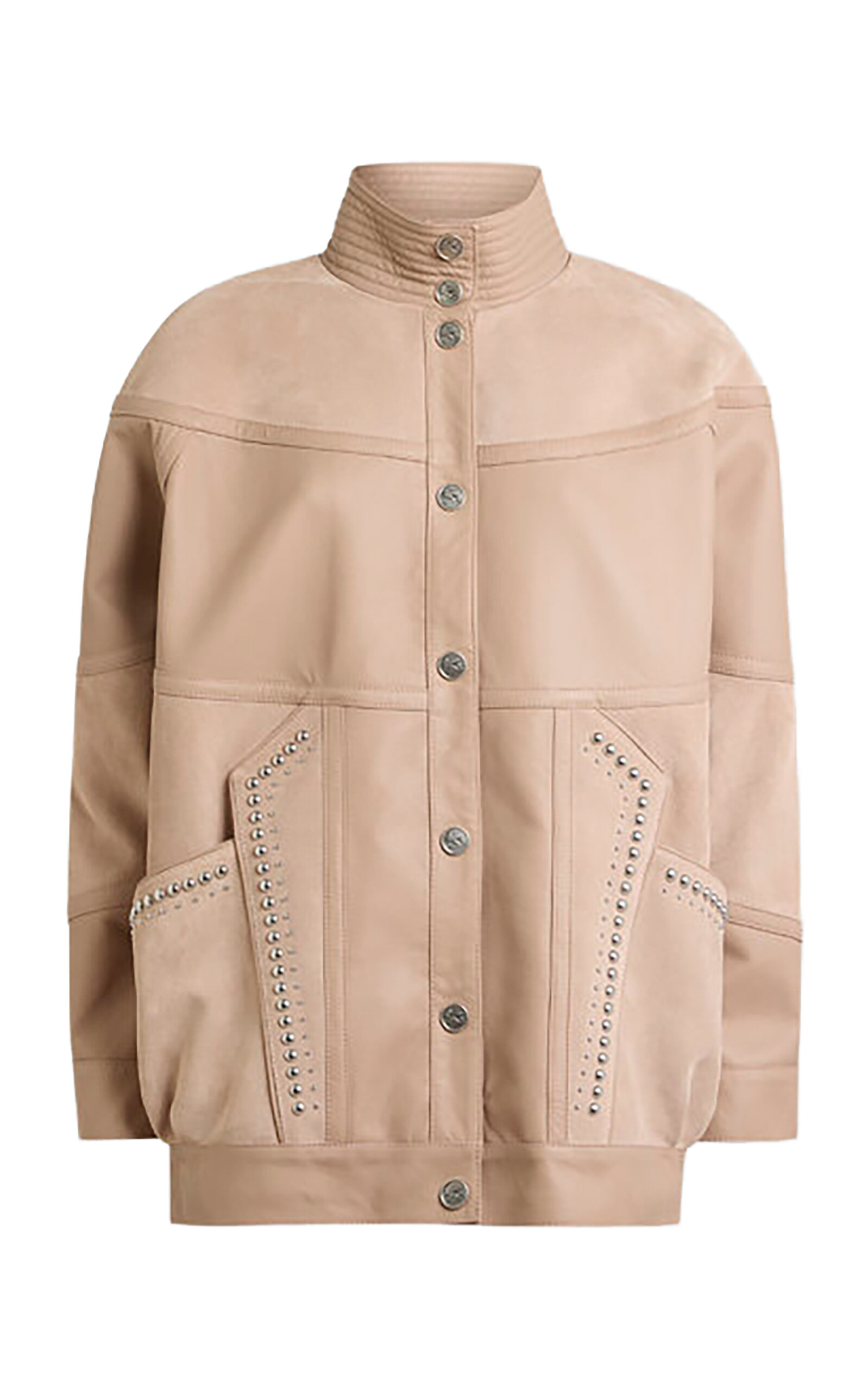Etro Studded Leather Jacket In Brown