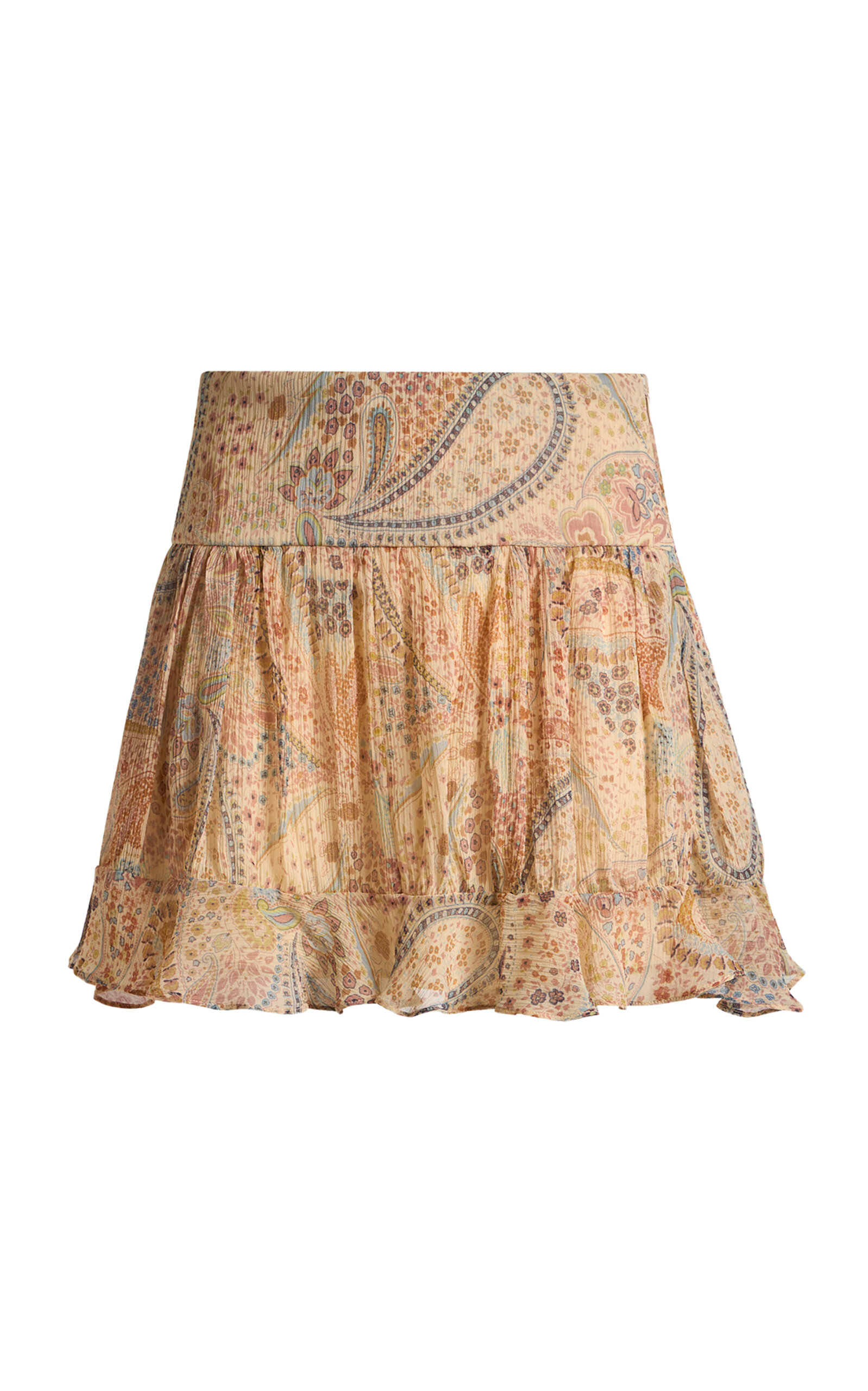 Etro Printed Silk Mini Skirt In Brown