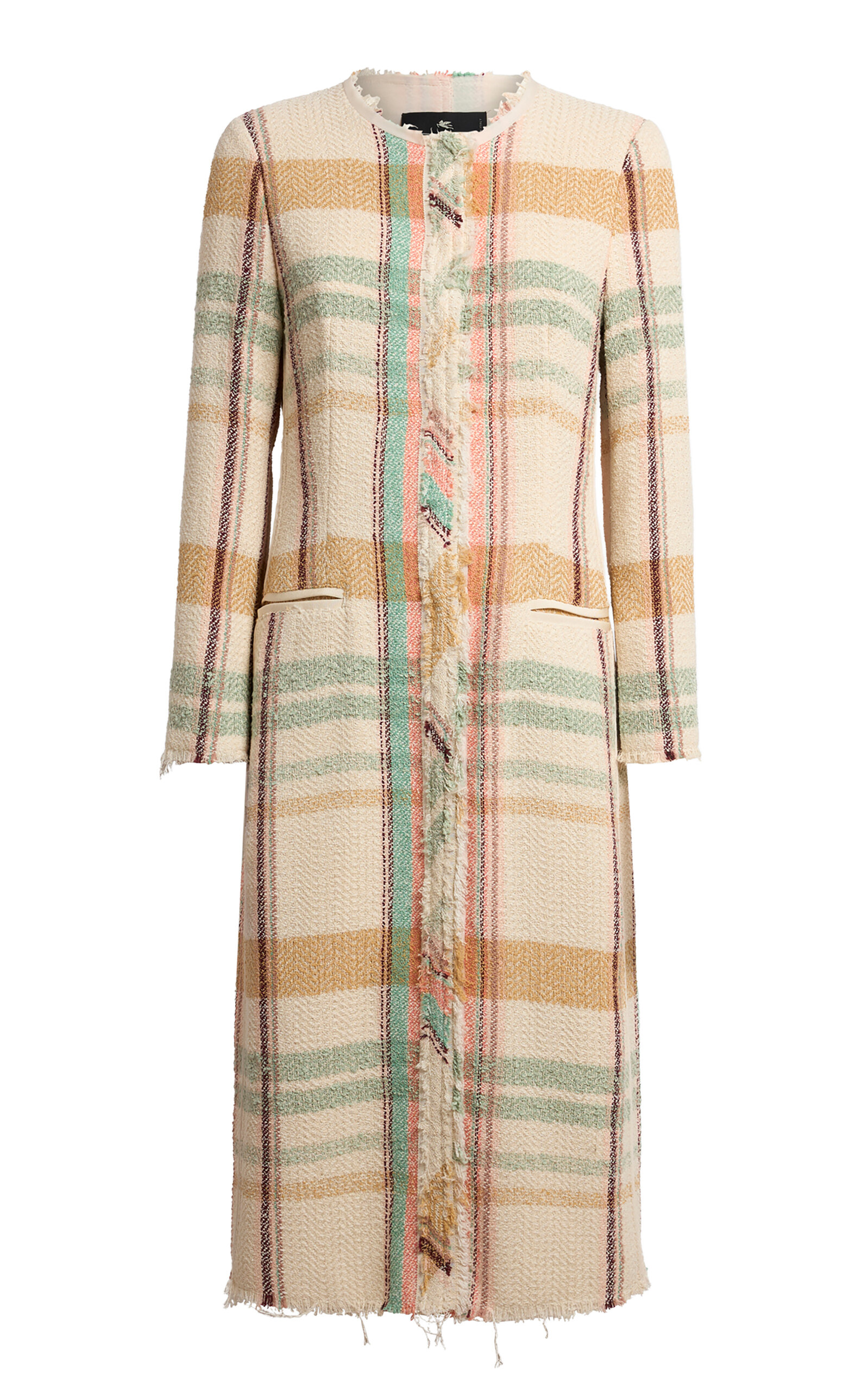 Etro Plaid Cotton-blend Jacket In Brown