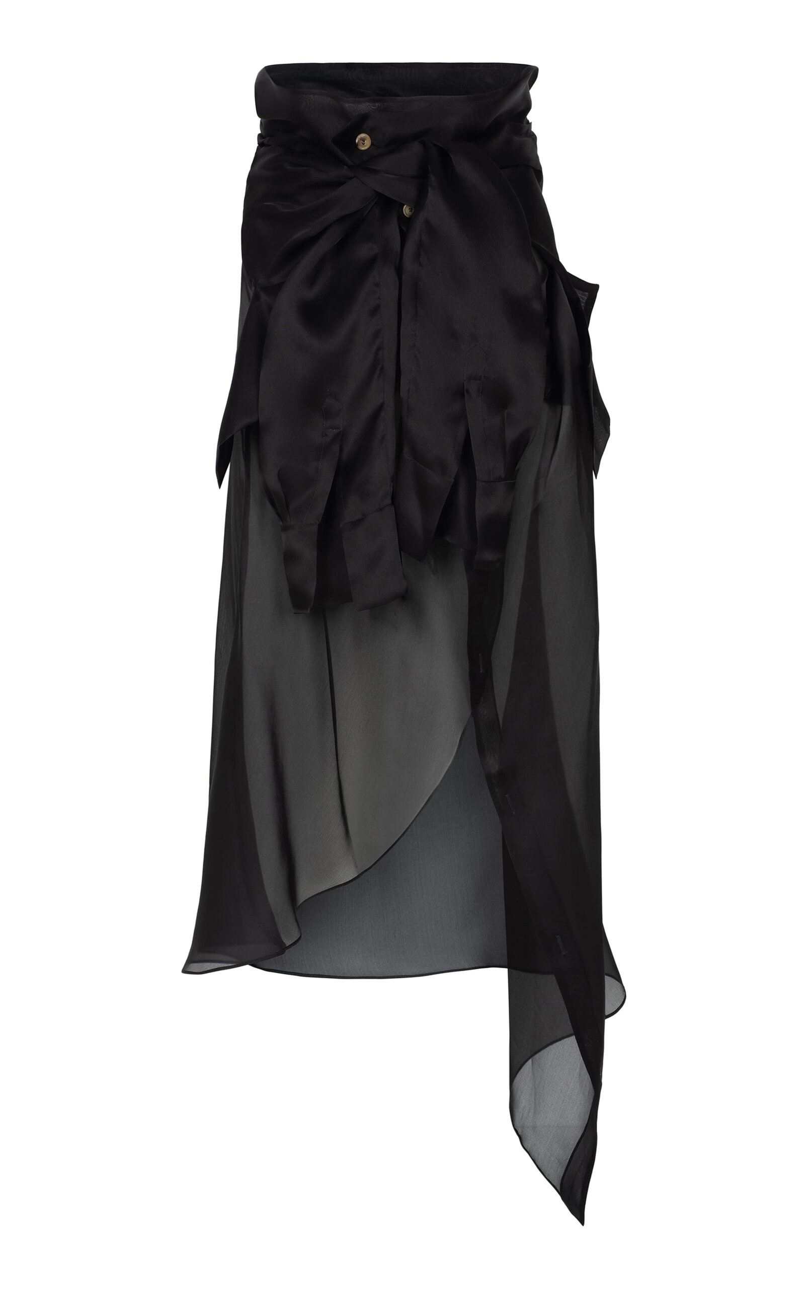 Deconstructed Sheer Silk Maxi Skirt