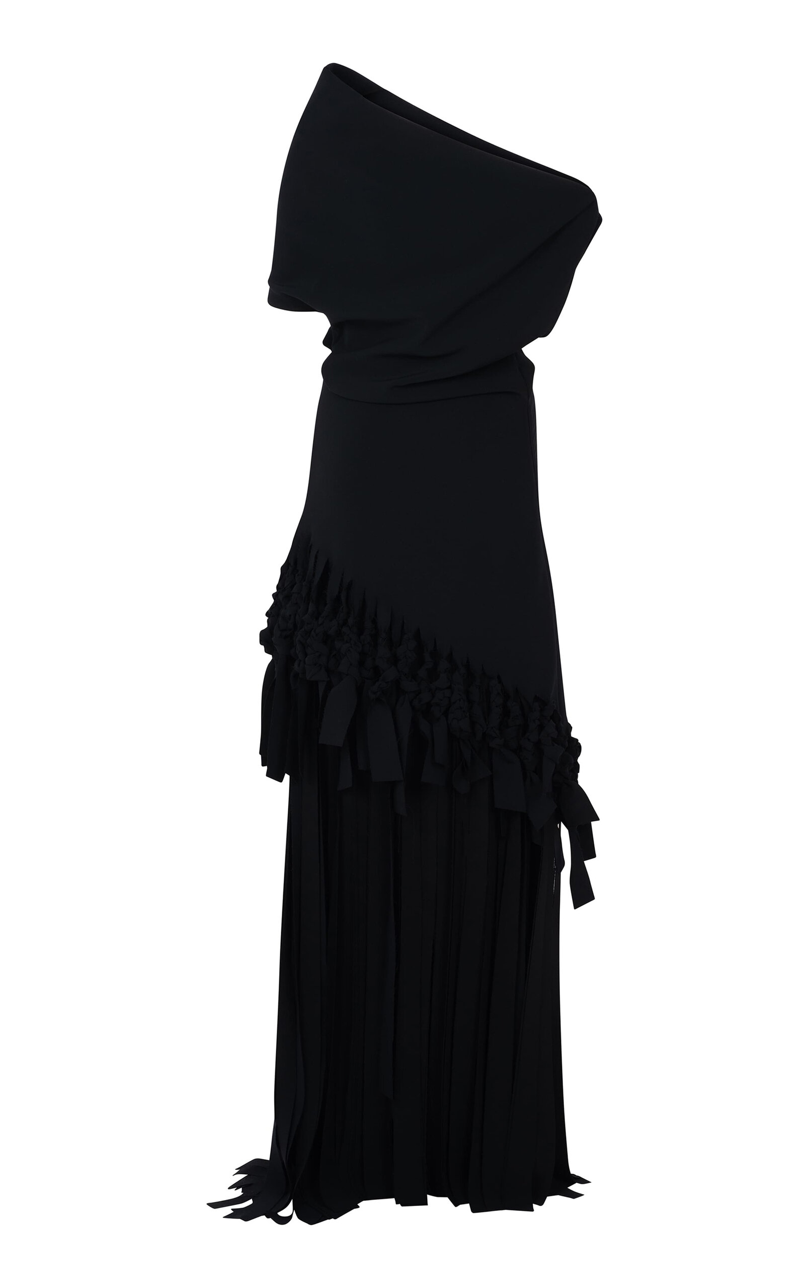 Off-Shoulder Stretch Crepe Maxi Dress
