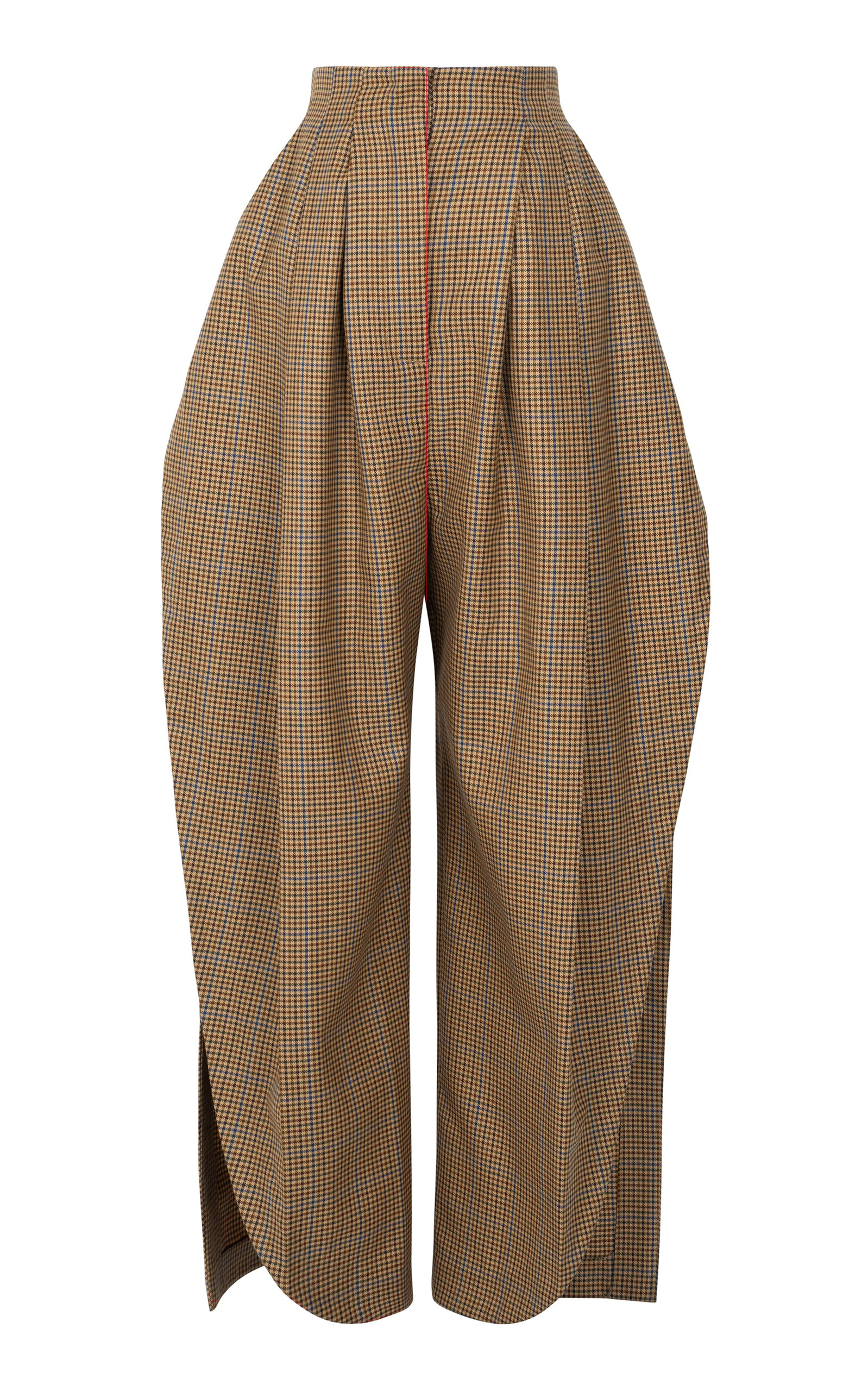 Tailored Wool Barrel-Leg Pants