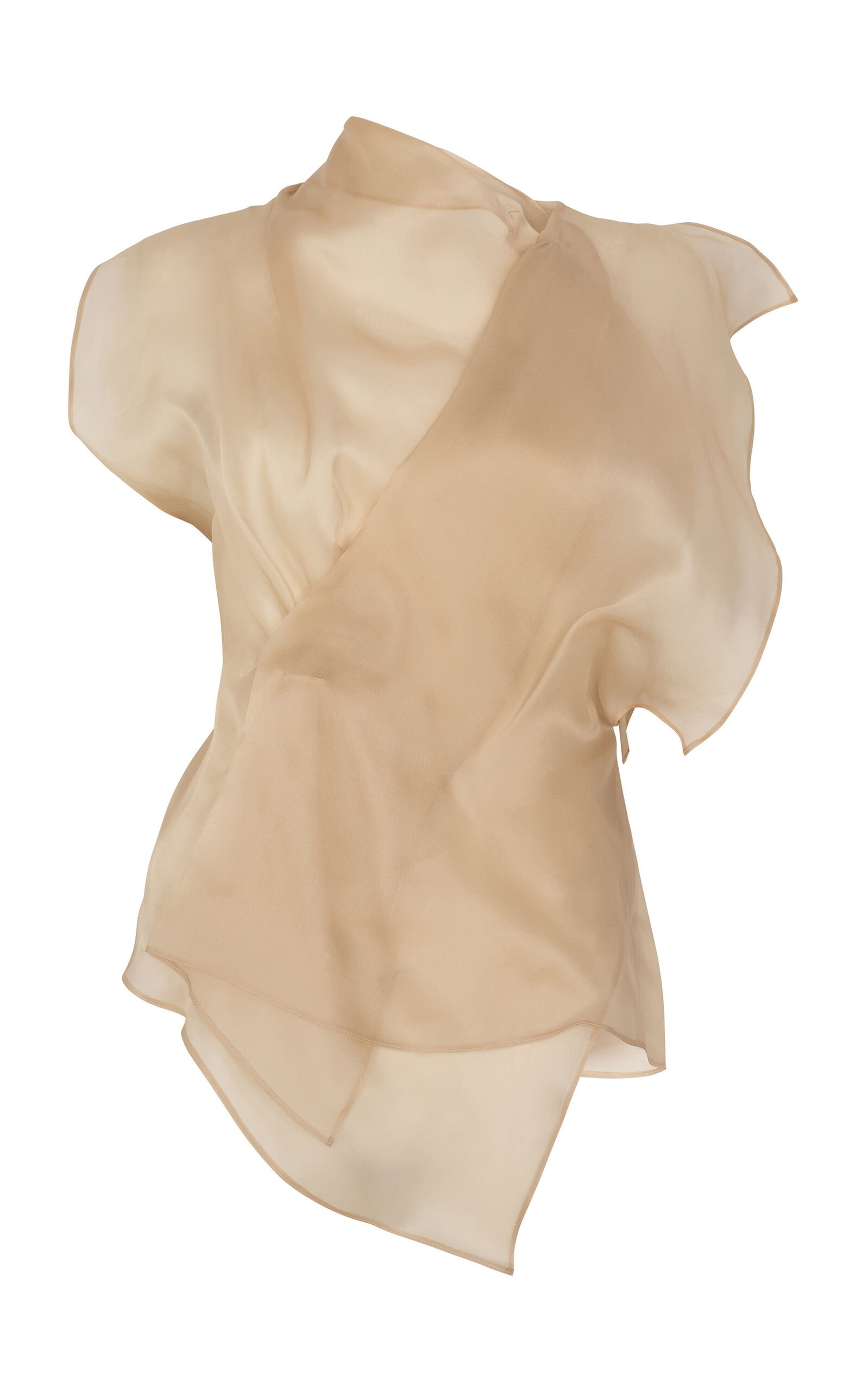 Asymmetric Draped Silk Top