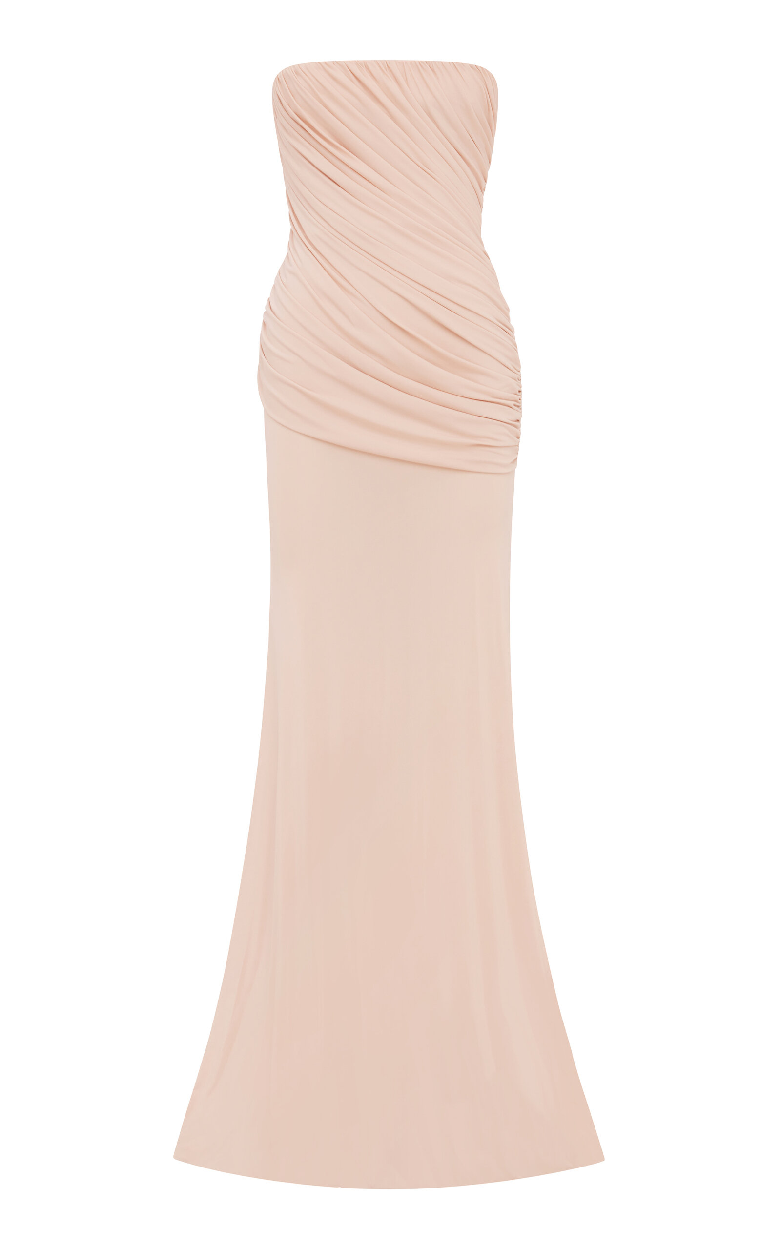 Strapless Draped Jersey Gown