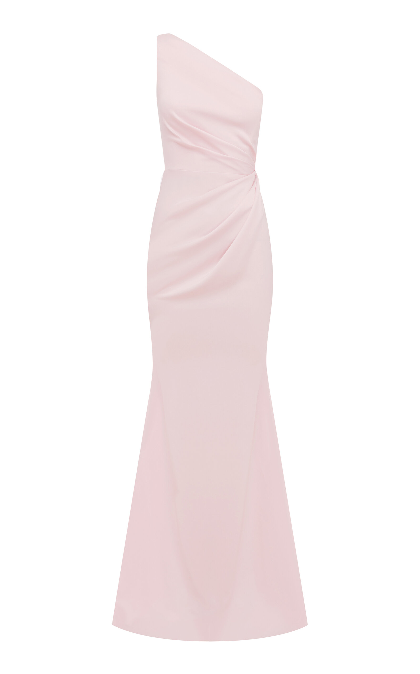 One-Shoulder Twist Satin Crepe Gown