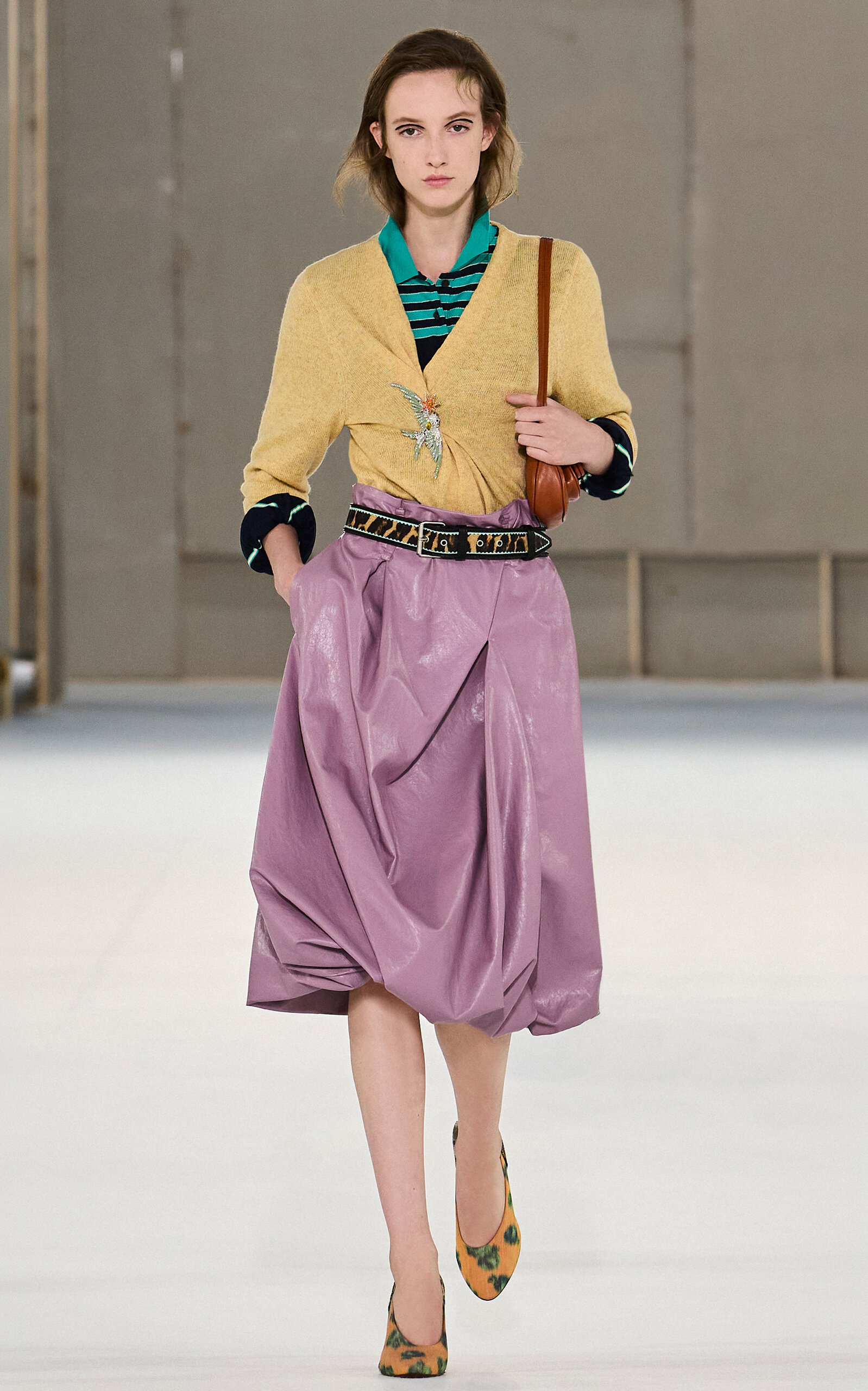 Dries Van Noten Animal Print Belt In Black