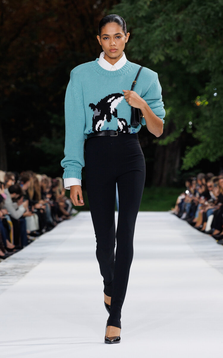 Stella Mccartney Intarsia-knit Sweater In Turquoise