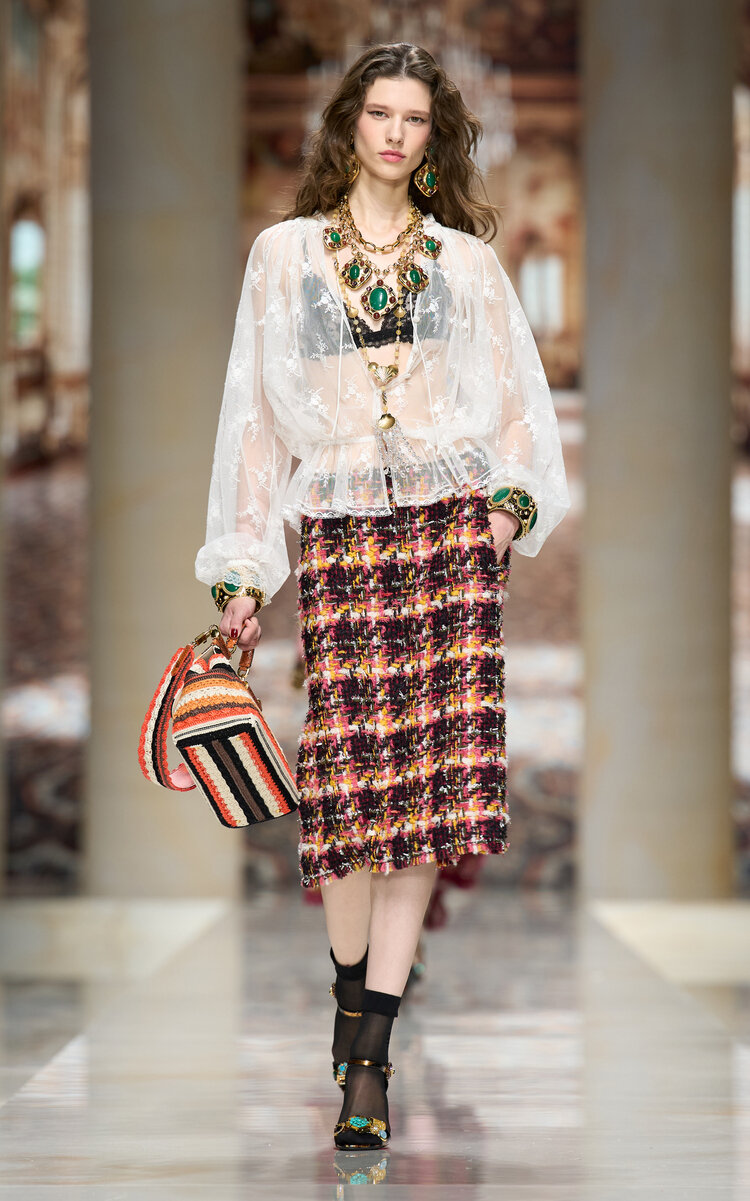 Dolce & Gabbana Embroidered Lace Blouse - Moda Operandi