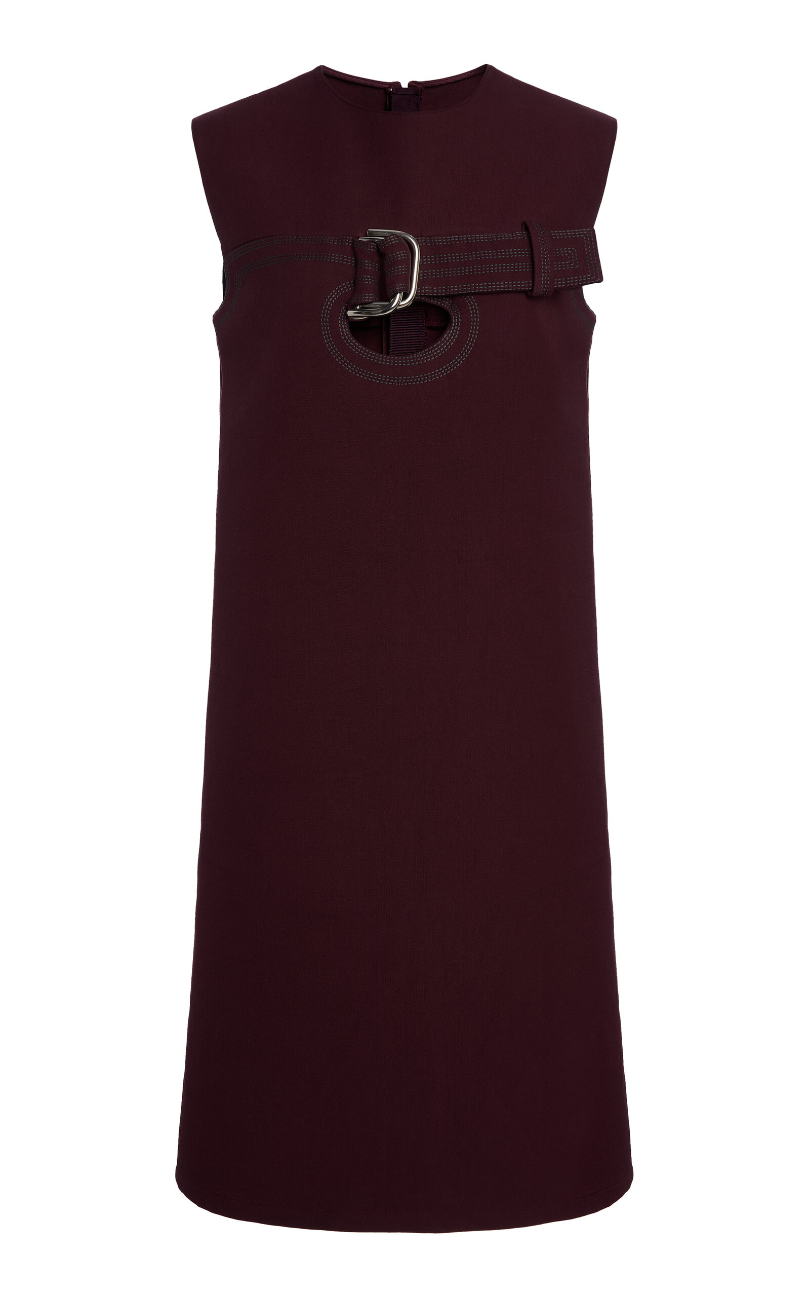 Buckle-Detail Cotton-Blend Midi Dress