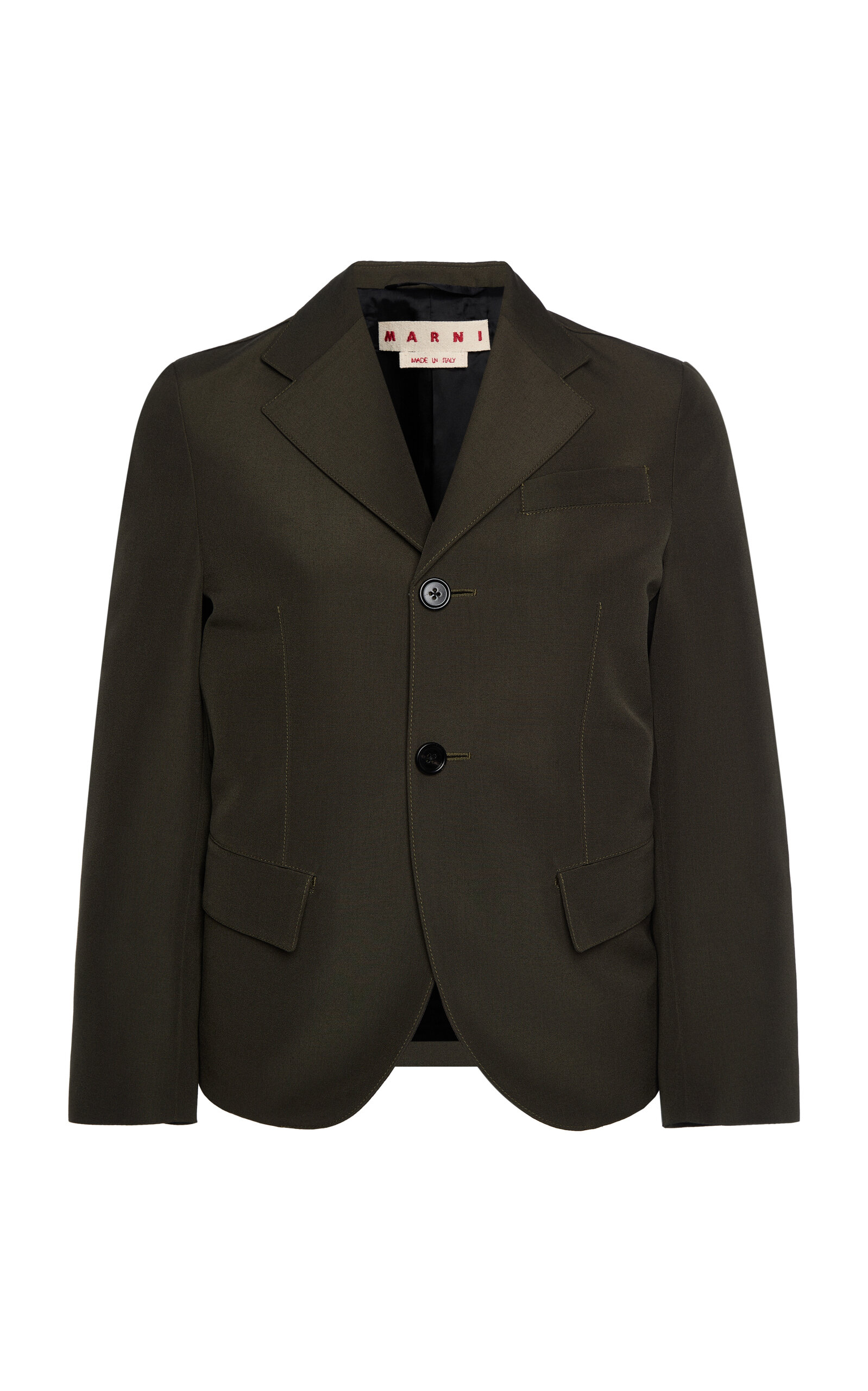 Cropped Wool-Blend Blazer