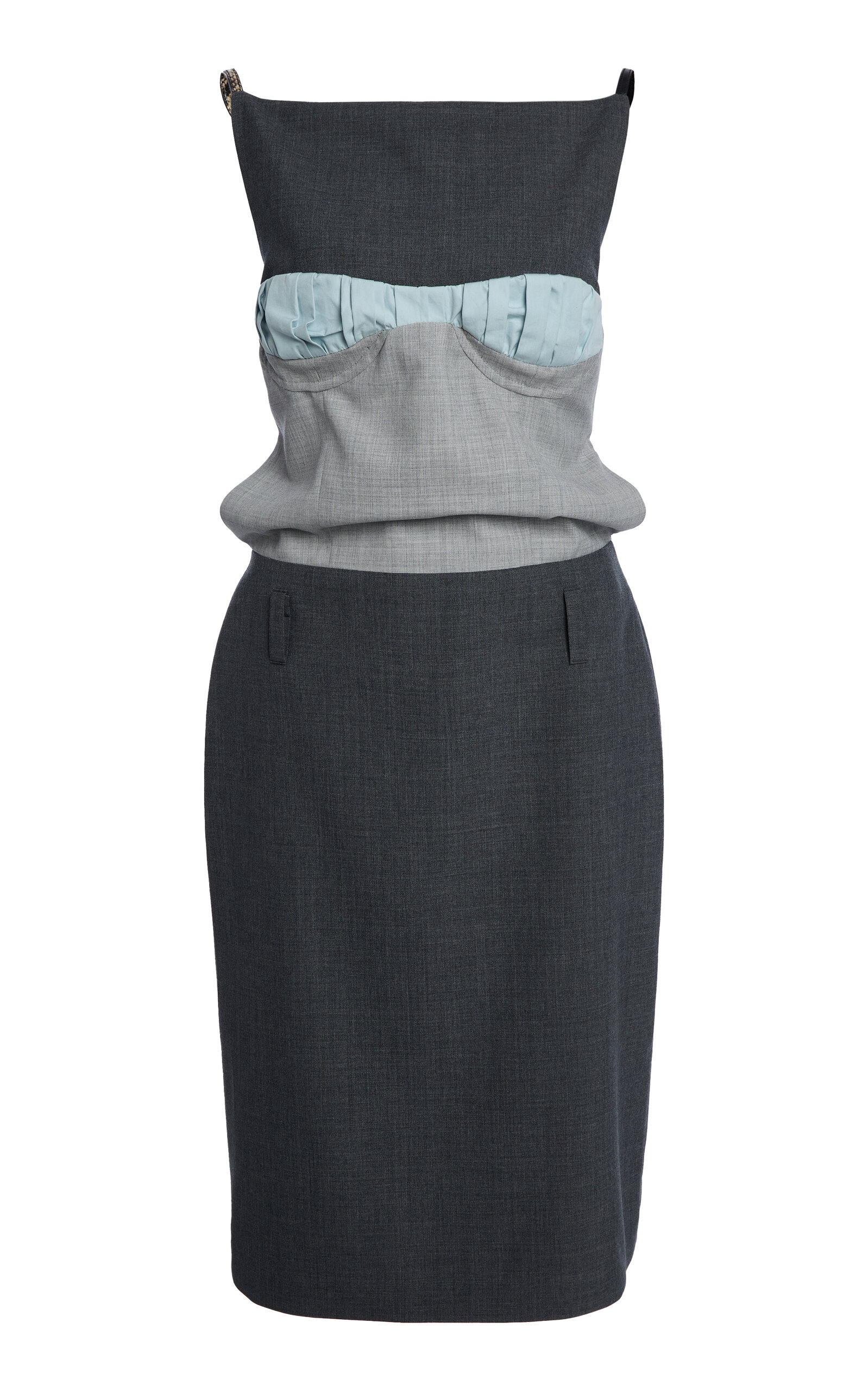 Colorblocked Cotton-Wool Midi Dress