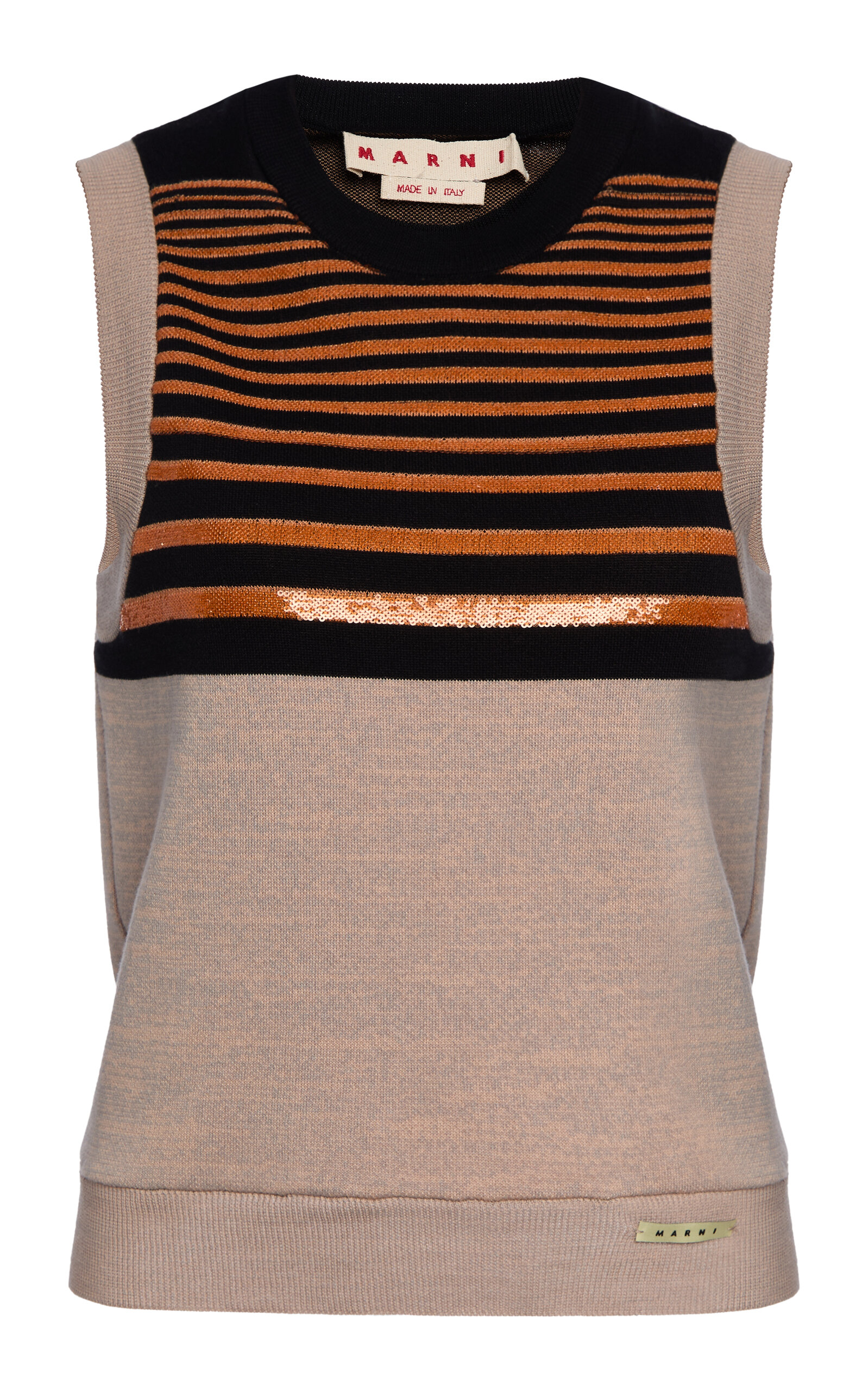 Colorblocked Cotton Knit Top