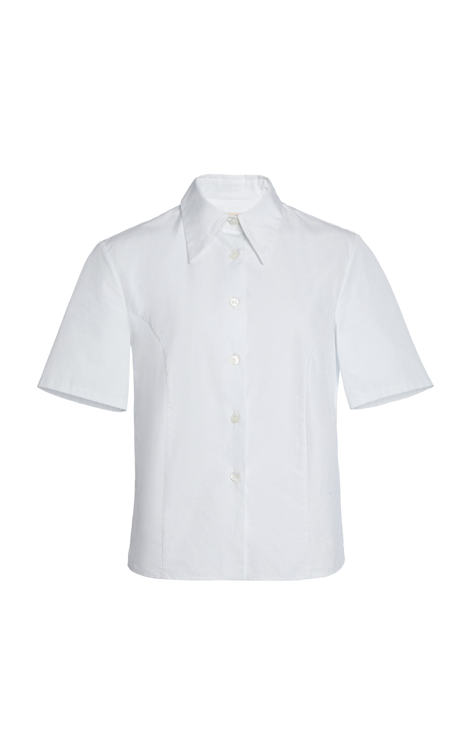 Short-Sleeved Button-Up Cotton Shirt