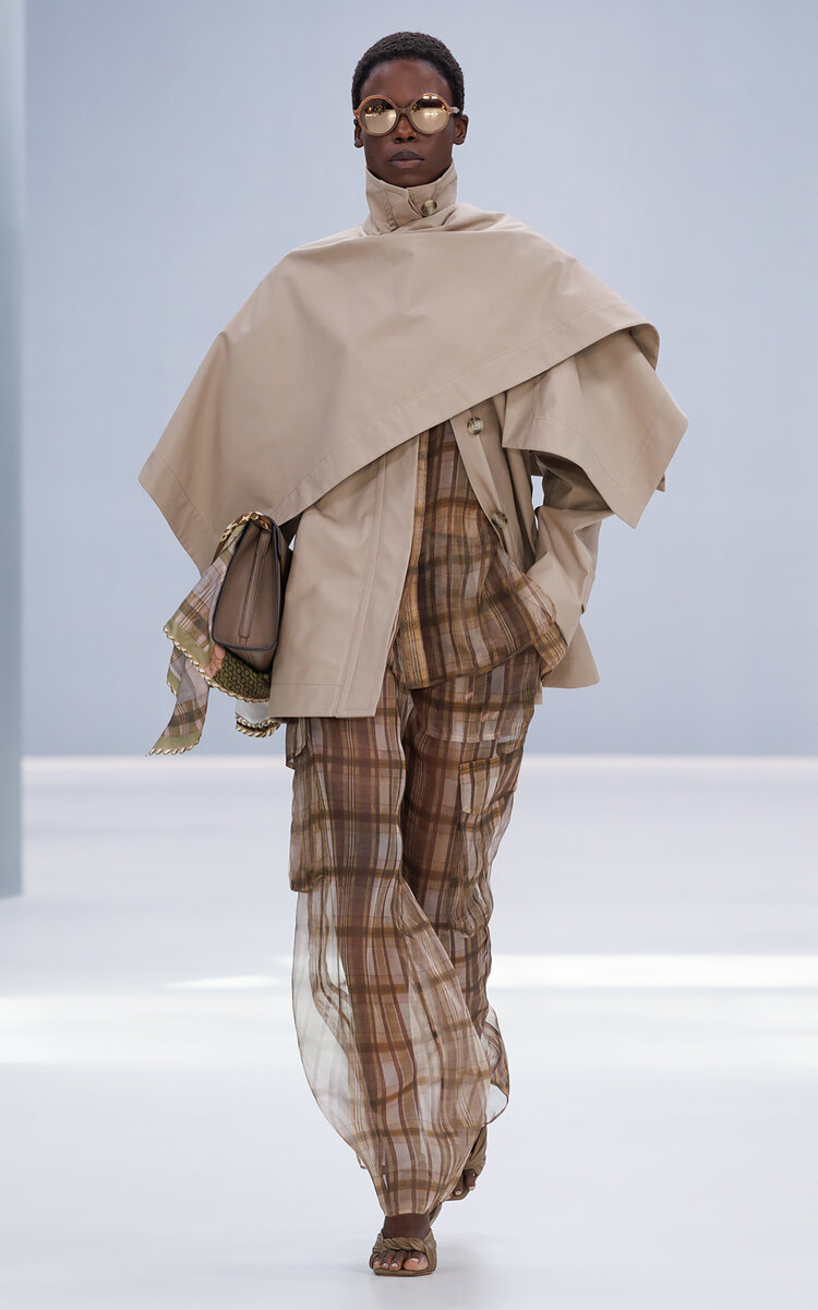 Becoming Drill Draped Cotton Jacket