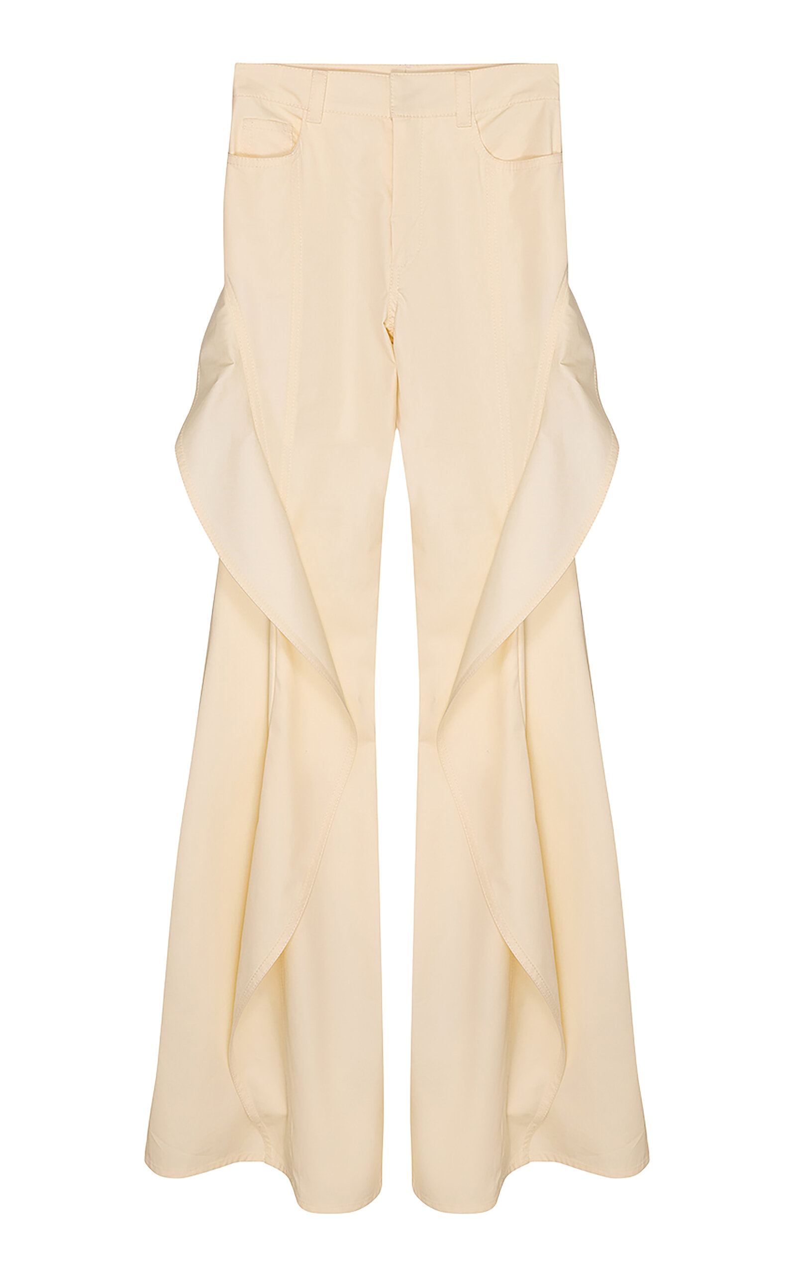 Becoming Drill Wave Flare Cotton-Blend Pants