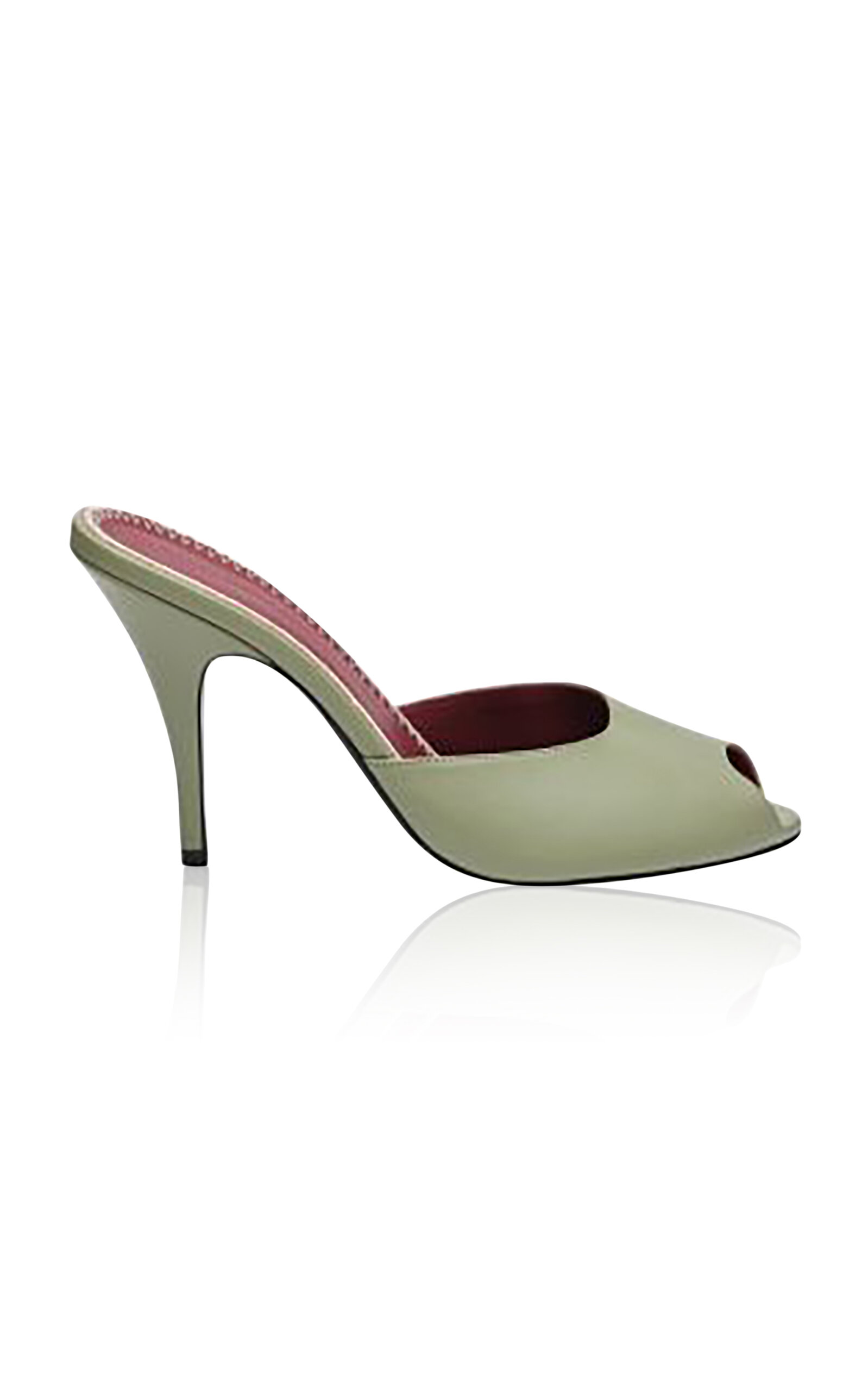 Green Peep Toe Mules