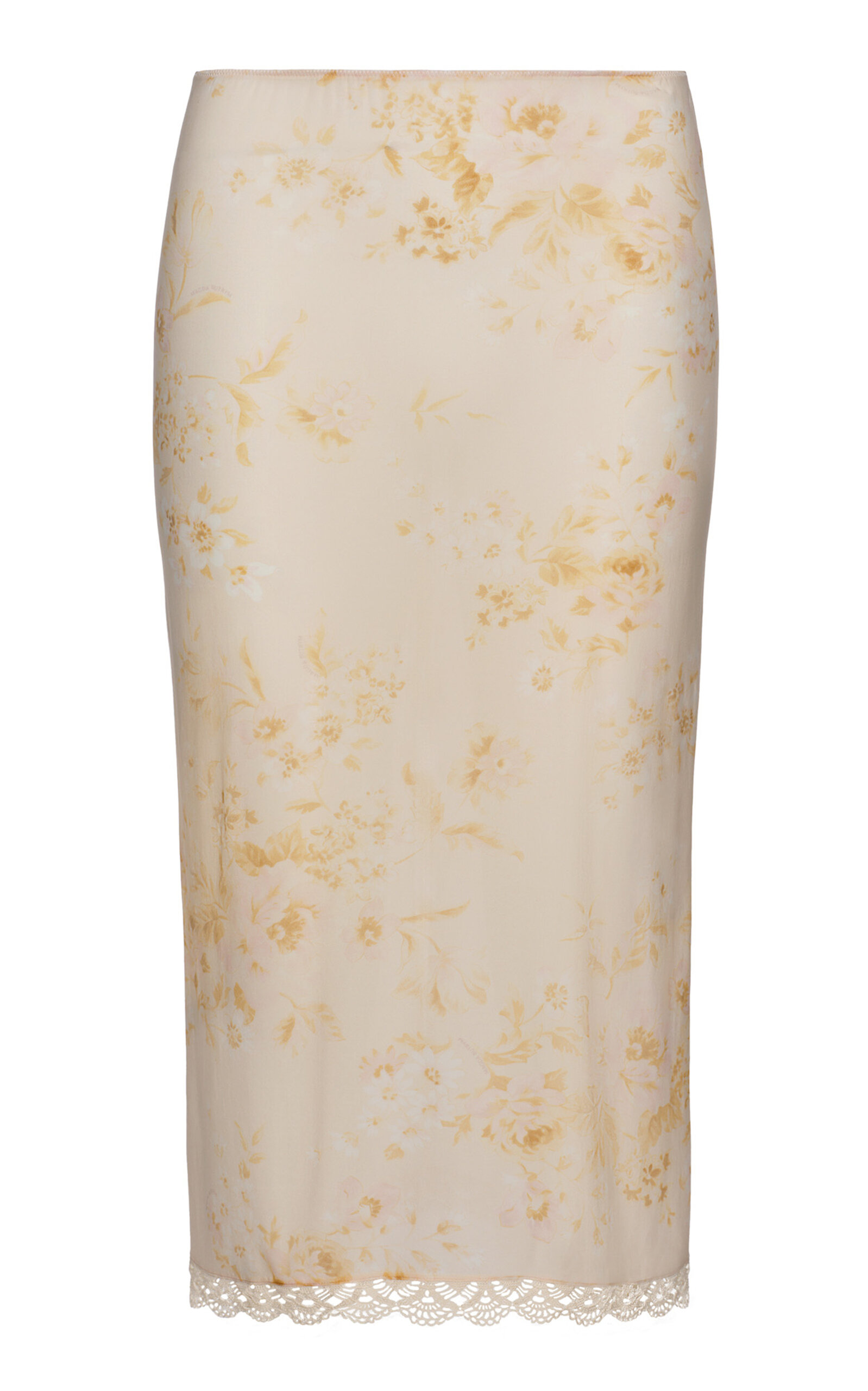 Lace-Trimmed Midi Skirt