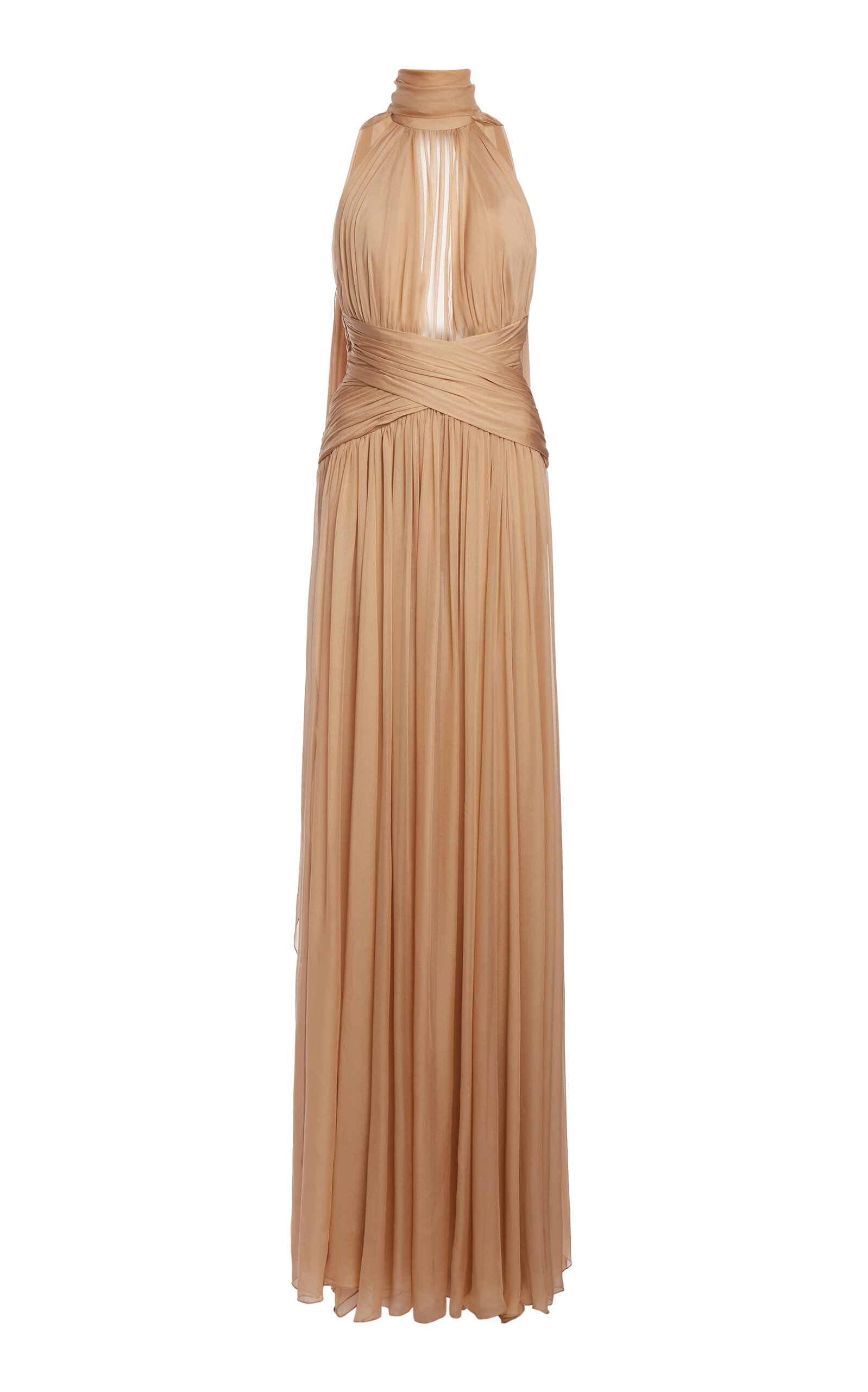 Wrap-Detailed Silk-Chiffon Maxi Dress