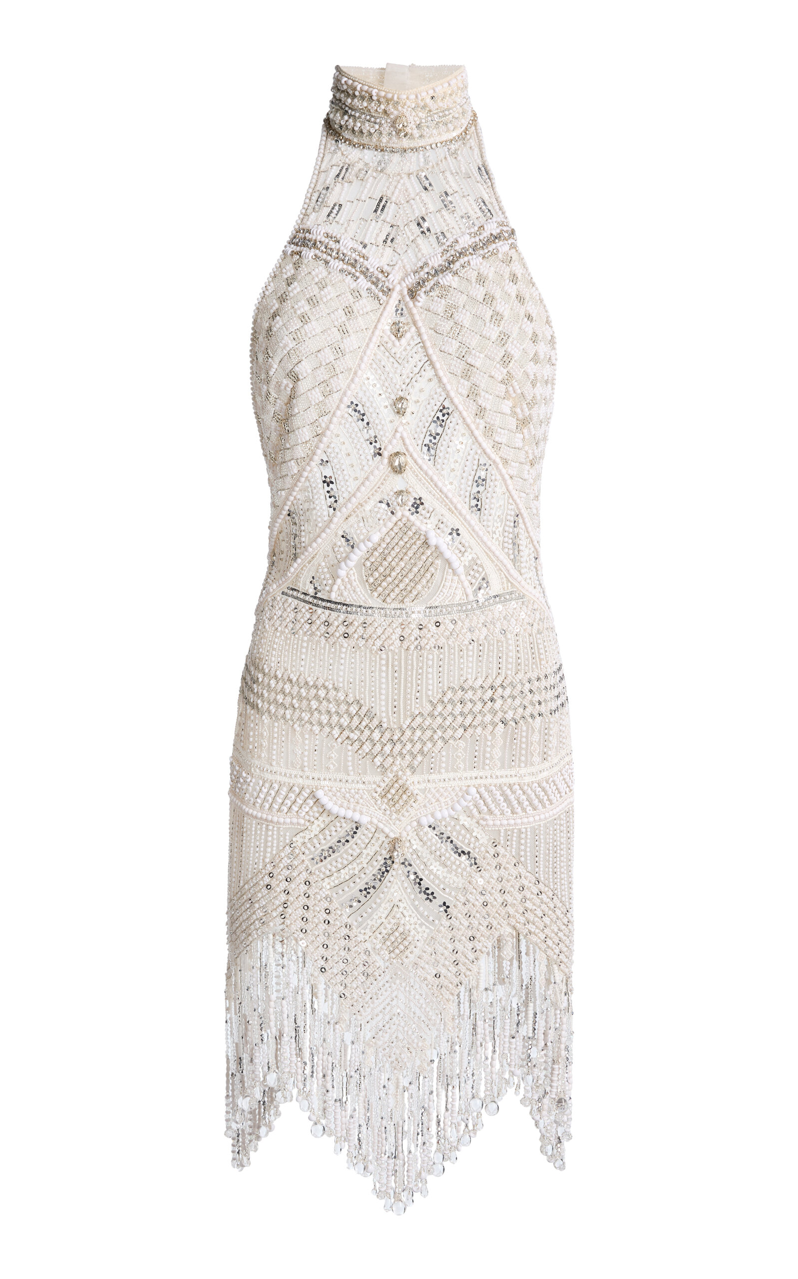 Beaded Halter Top Mini Dress