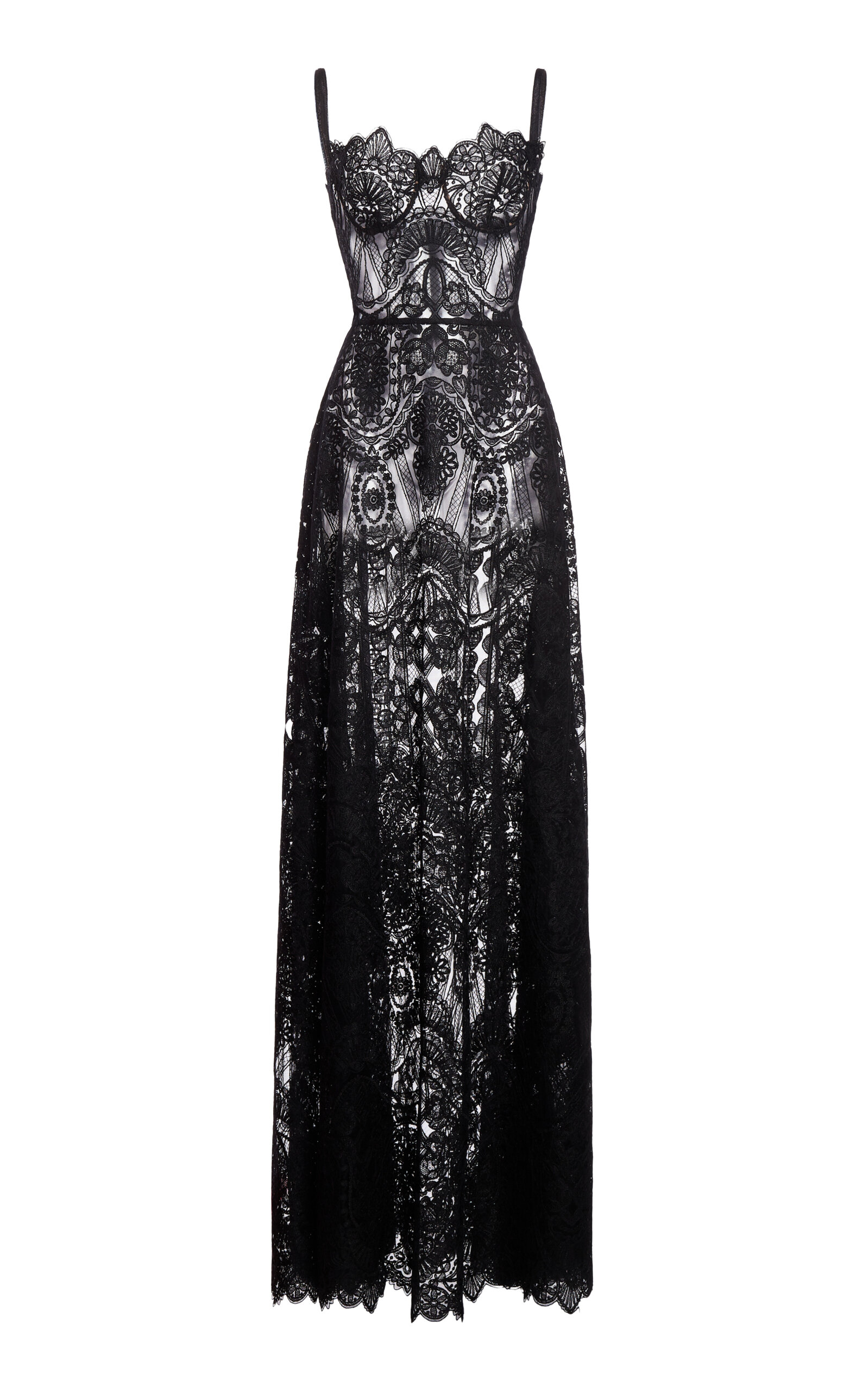 Lace-Macrame Maxi Dress