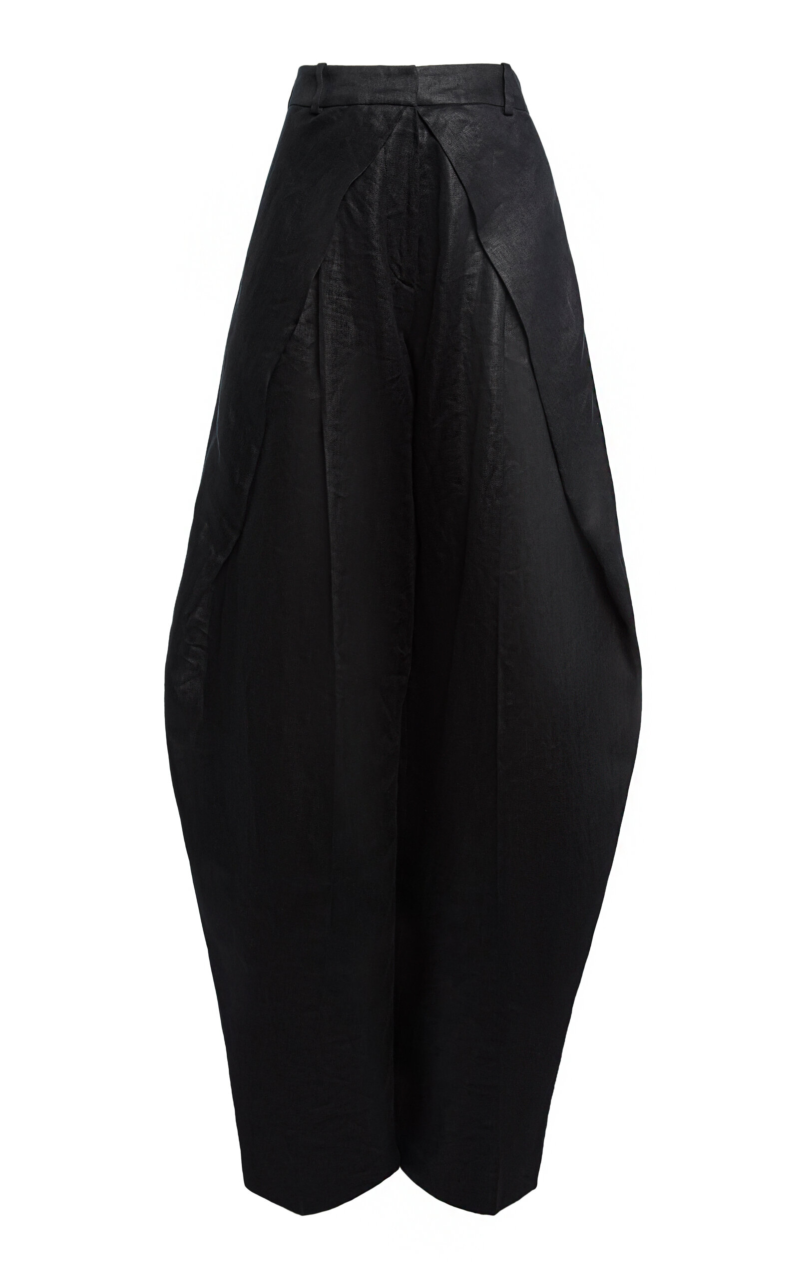 Zuhair Murad Folded Linen Pants In Brown