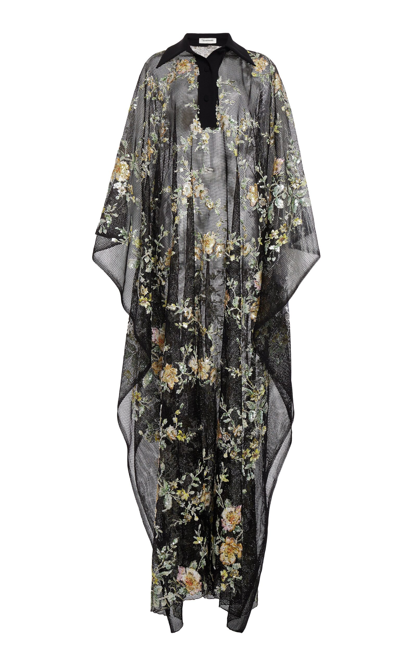 Embroidered Sheer Caftan
