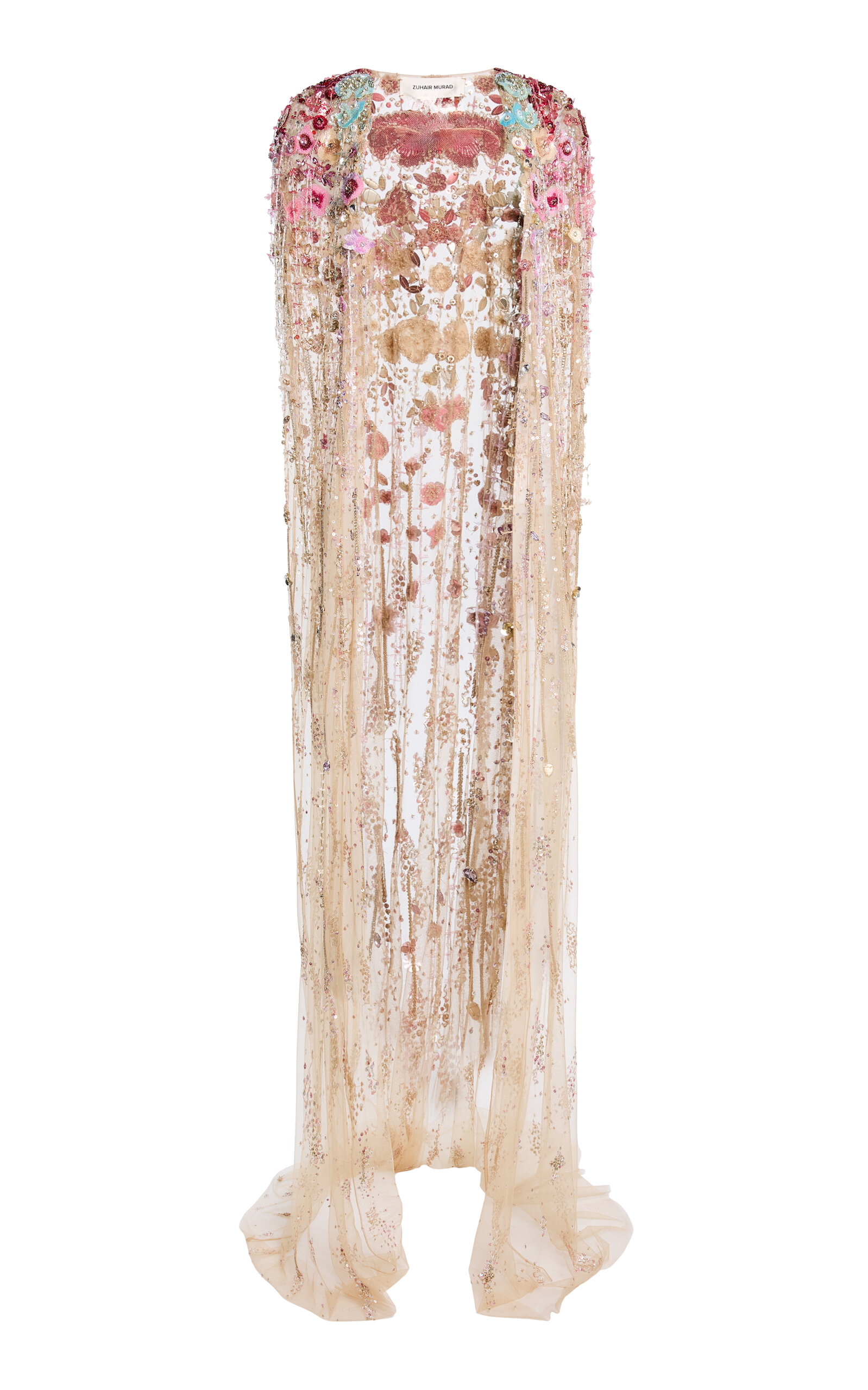 Zuhair Murad Bead Embroidered Cape In Multi
