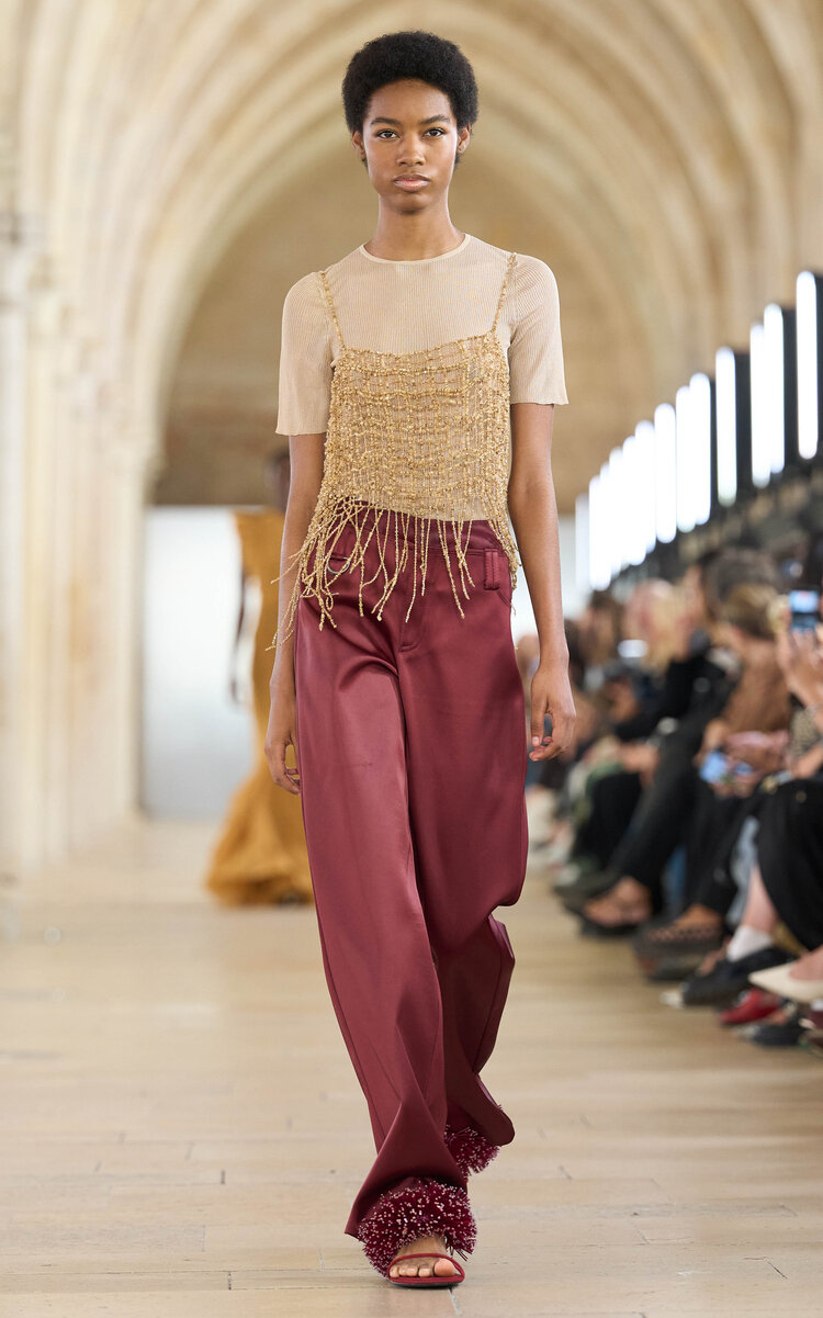 Aje Amelie Slim Knit Tee In Neutral
