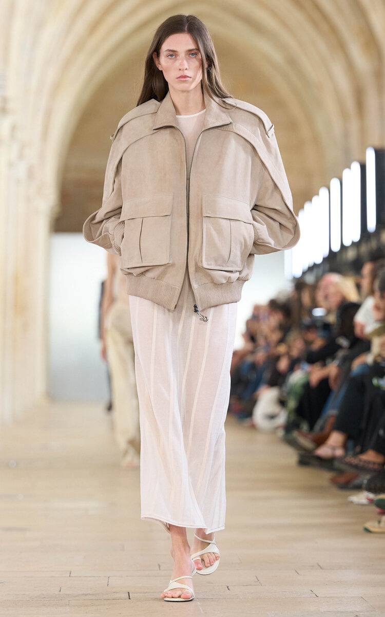 Aje Cavina Leather Jacket In Neutral