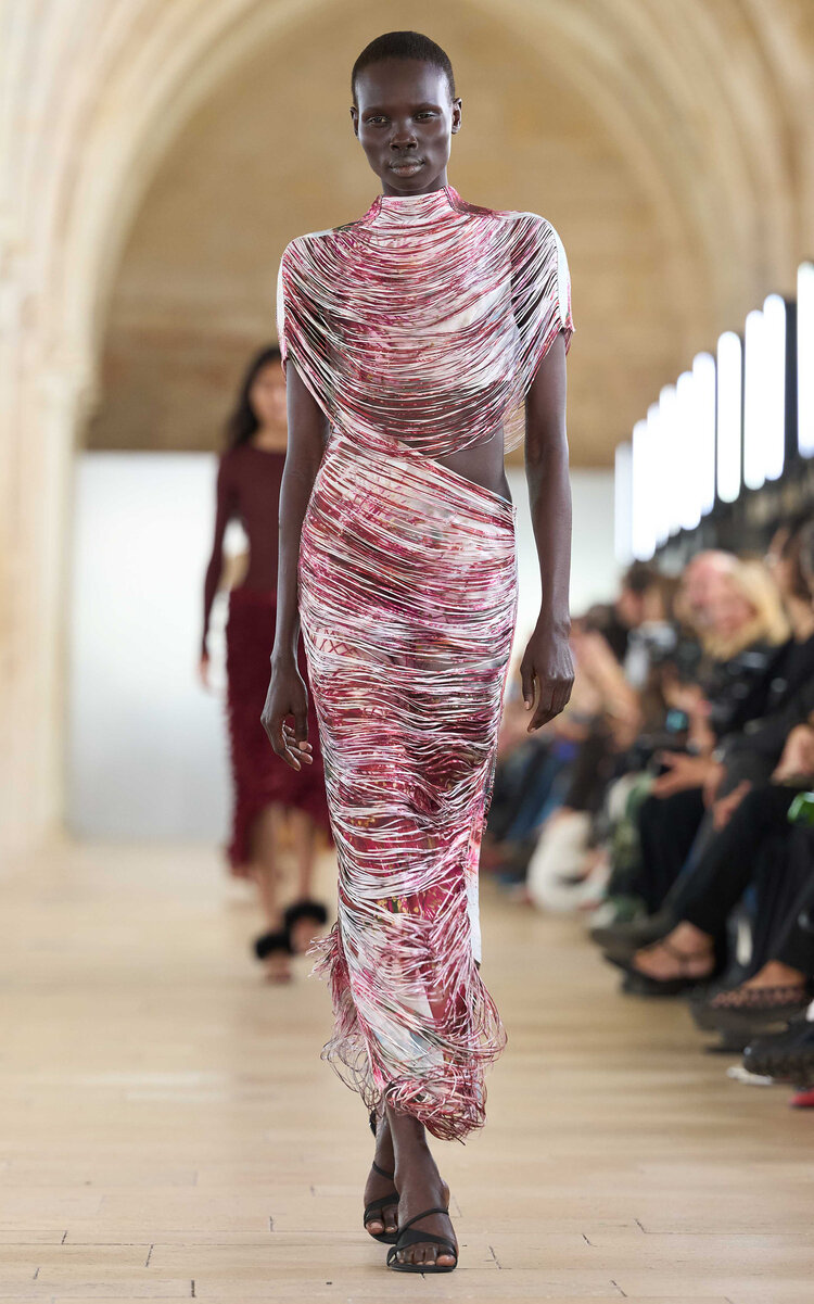 Aje Tasmin Fringe Midi Dress In Floral